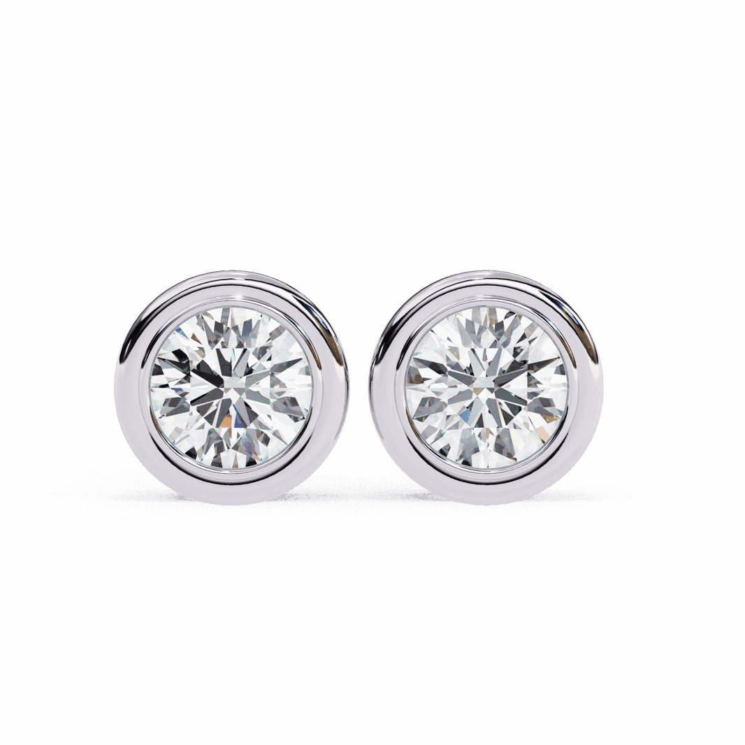 2.5 Carat Round Solitaire Hoop Earrings in Moissanite | House of Estara