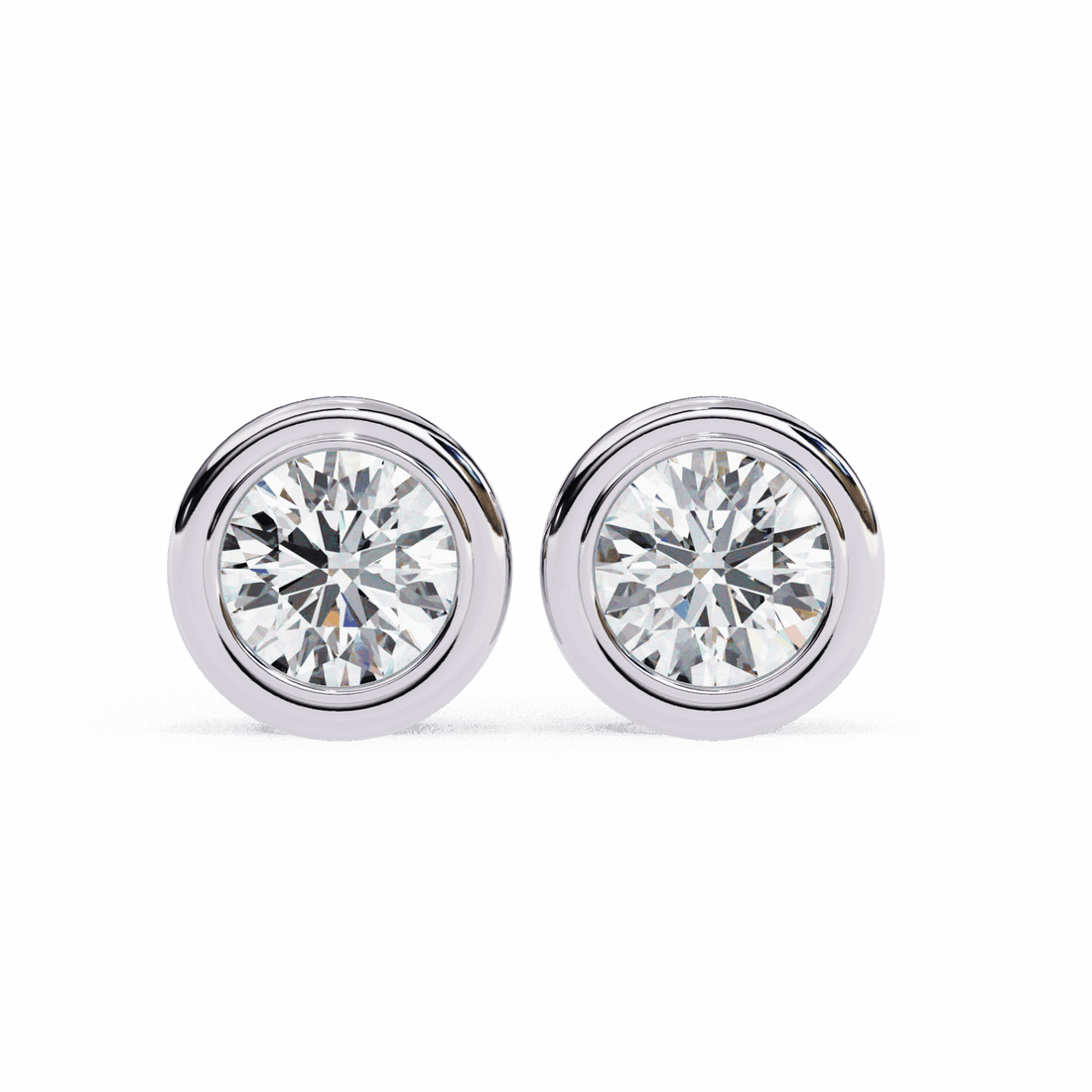 2.5 Carat Round Solitaire Hoop Earrings in Moissanite | House of Estara