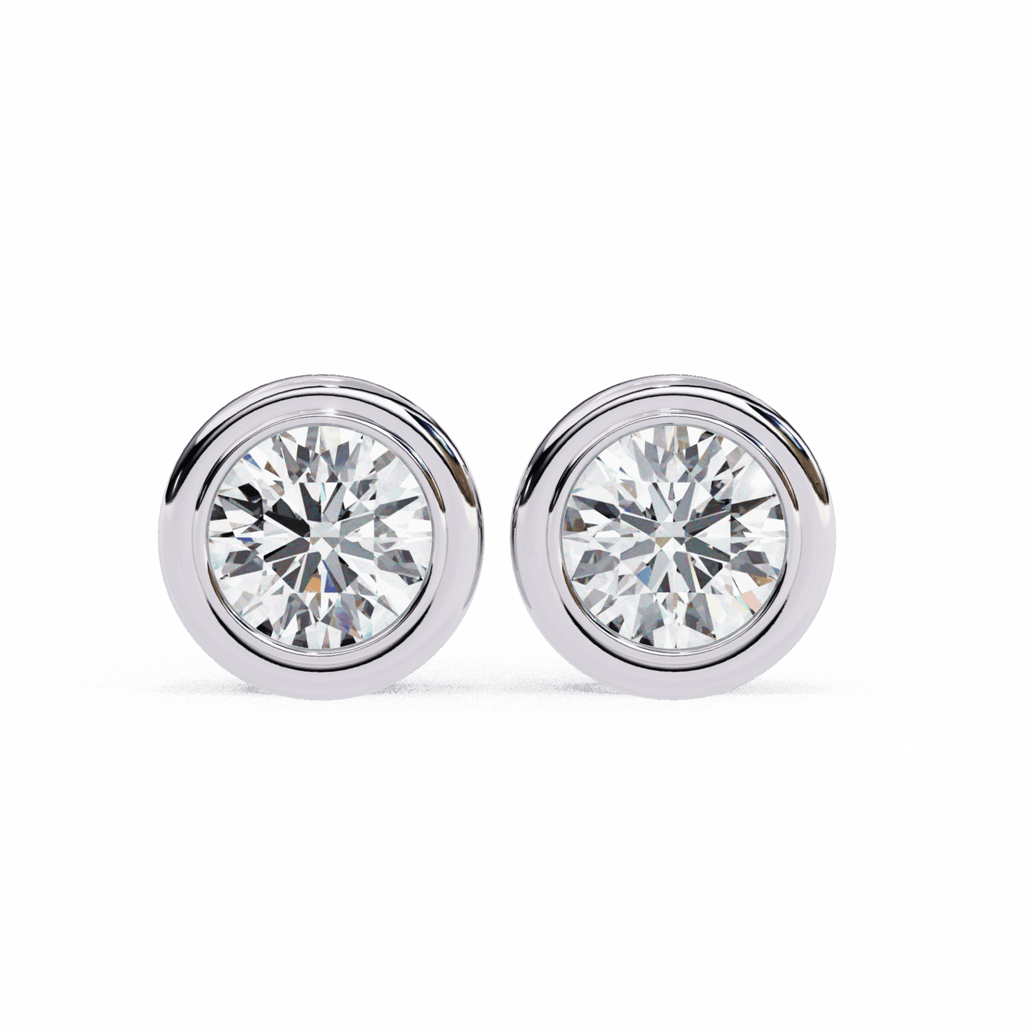 2.5 Carat Round Solitaire Hoop Earrings in Moissanite | House of Estara