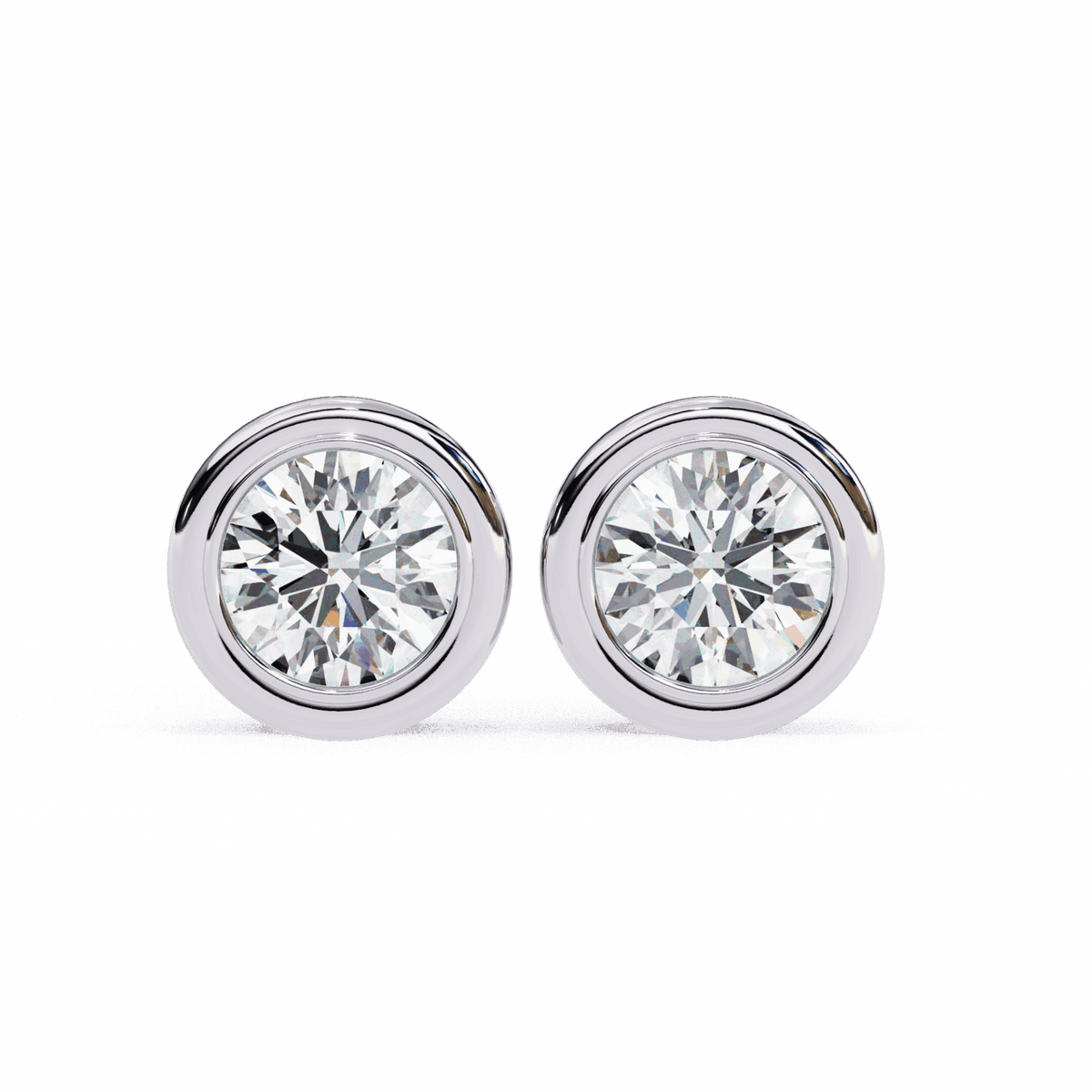 2.5 Carat Round Solitaire Hoop Earrings in Moissanite | House of Estara