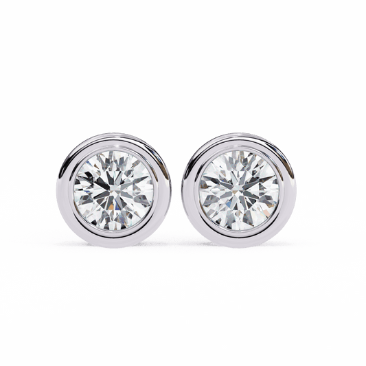 2.5 Carat Round Solitaire Hoop Earrings in Moissanite | House of Estara