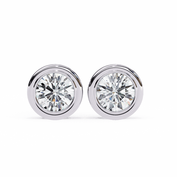 2.5 Carat Round Solitaire Hoop Earrings in Moissanite | House of Estara