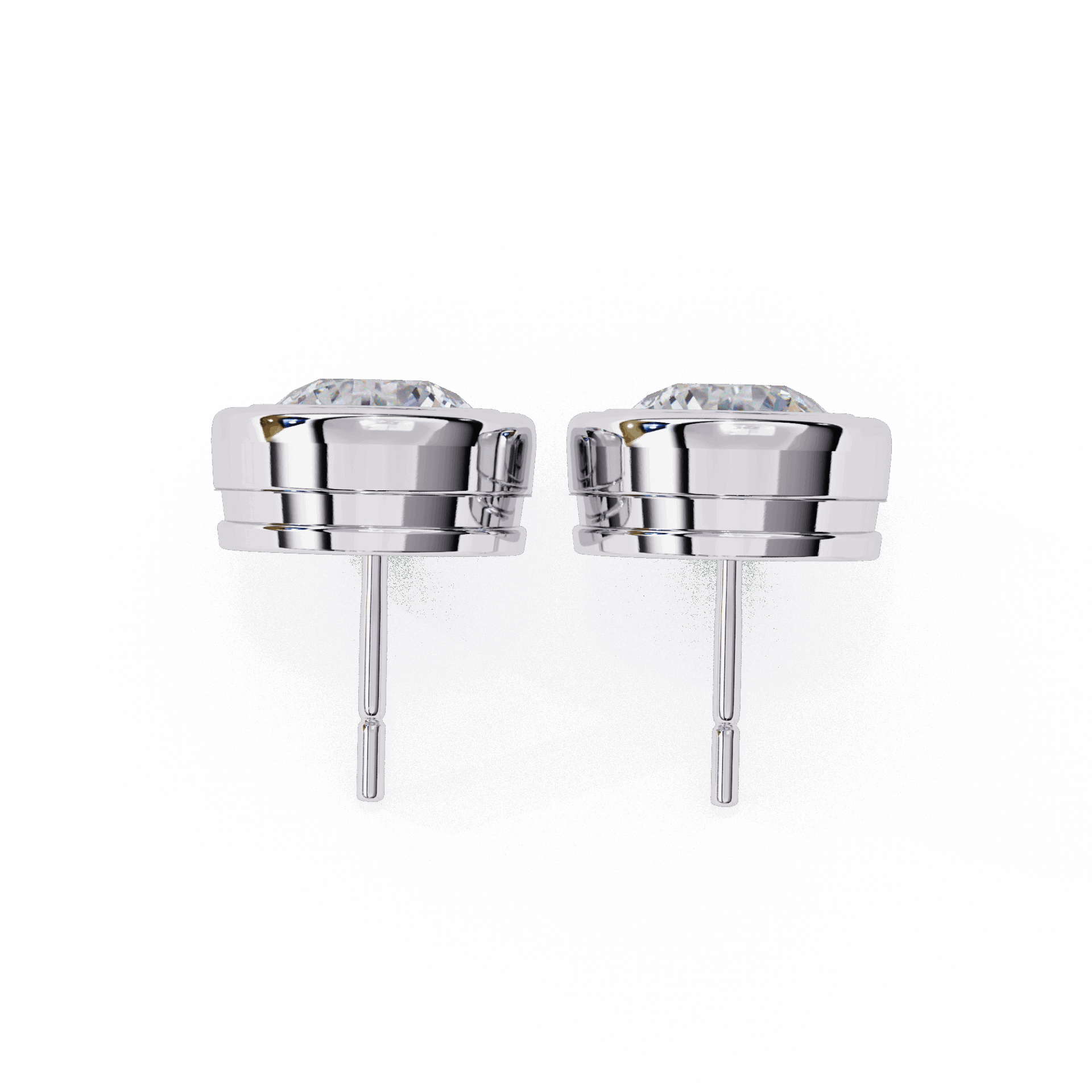 2.5 Carat Round Solitaire Hoop Earrings in Moissanite | House of Estara