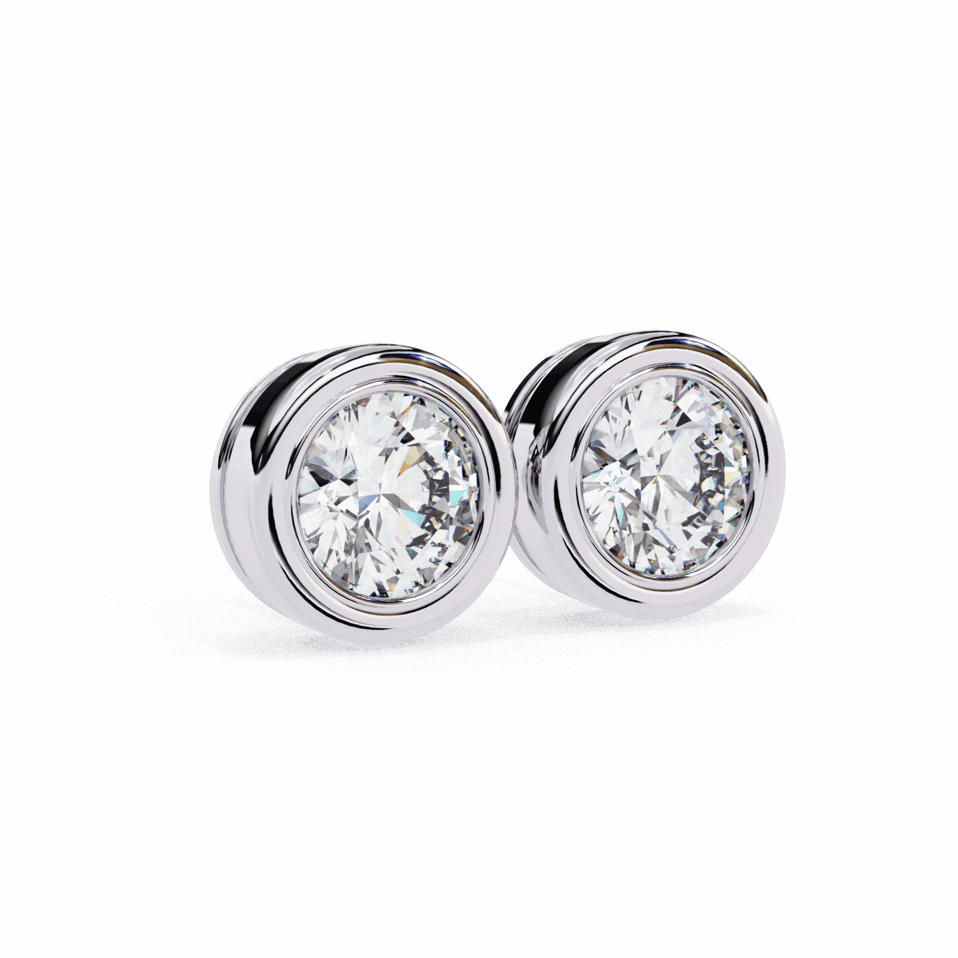 2.5 Carat Round Solitaire Hoop Earrings in Moissanite | House of Estara