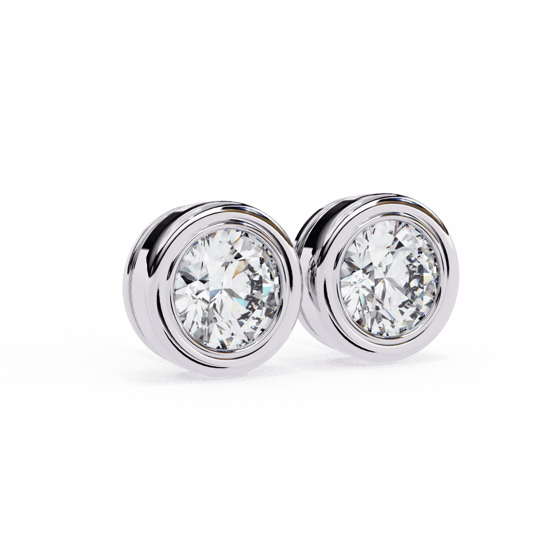 2.5 Carat Round Solitaire Hoop Earrings in Moissanite | House of Estara