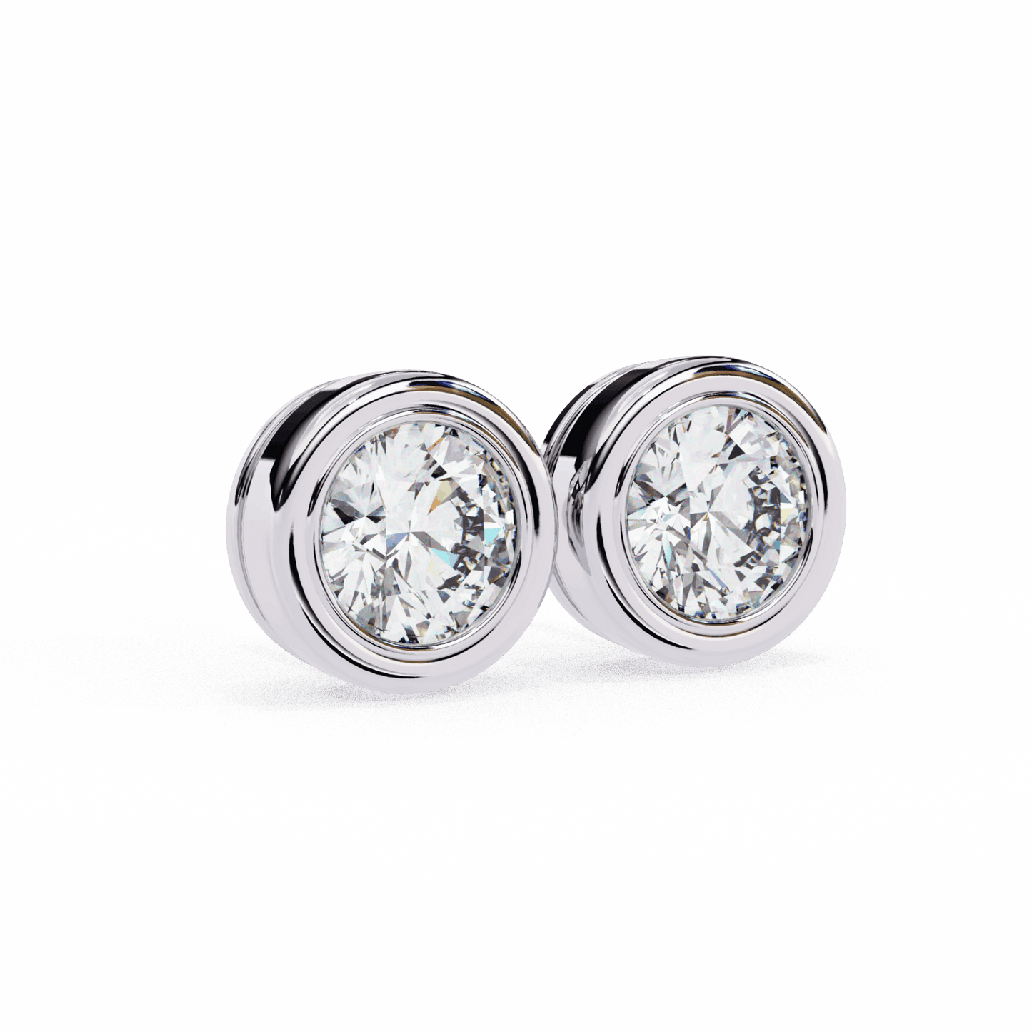 2.5 Carat Round Solitaire Hoop Earrings in Moissanite | House of Estara