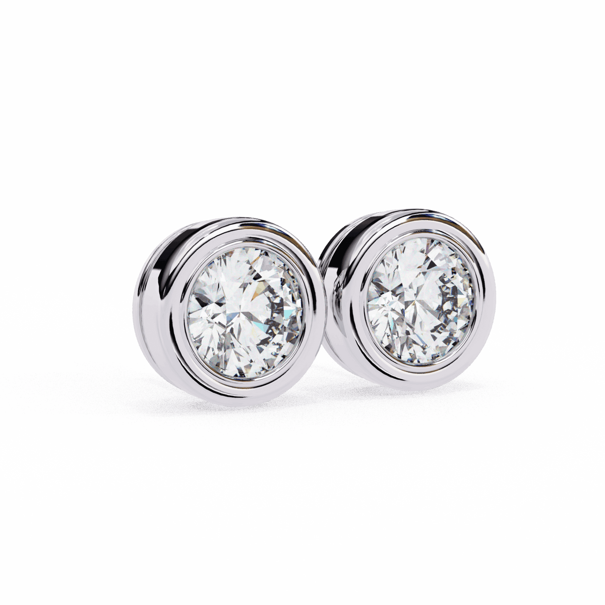 2.5 Carat Round Solitaire Hoop Earrings in Moissanite | House of Estara