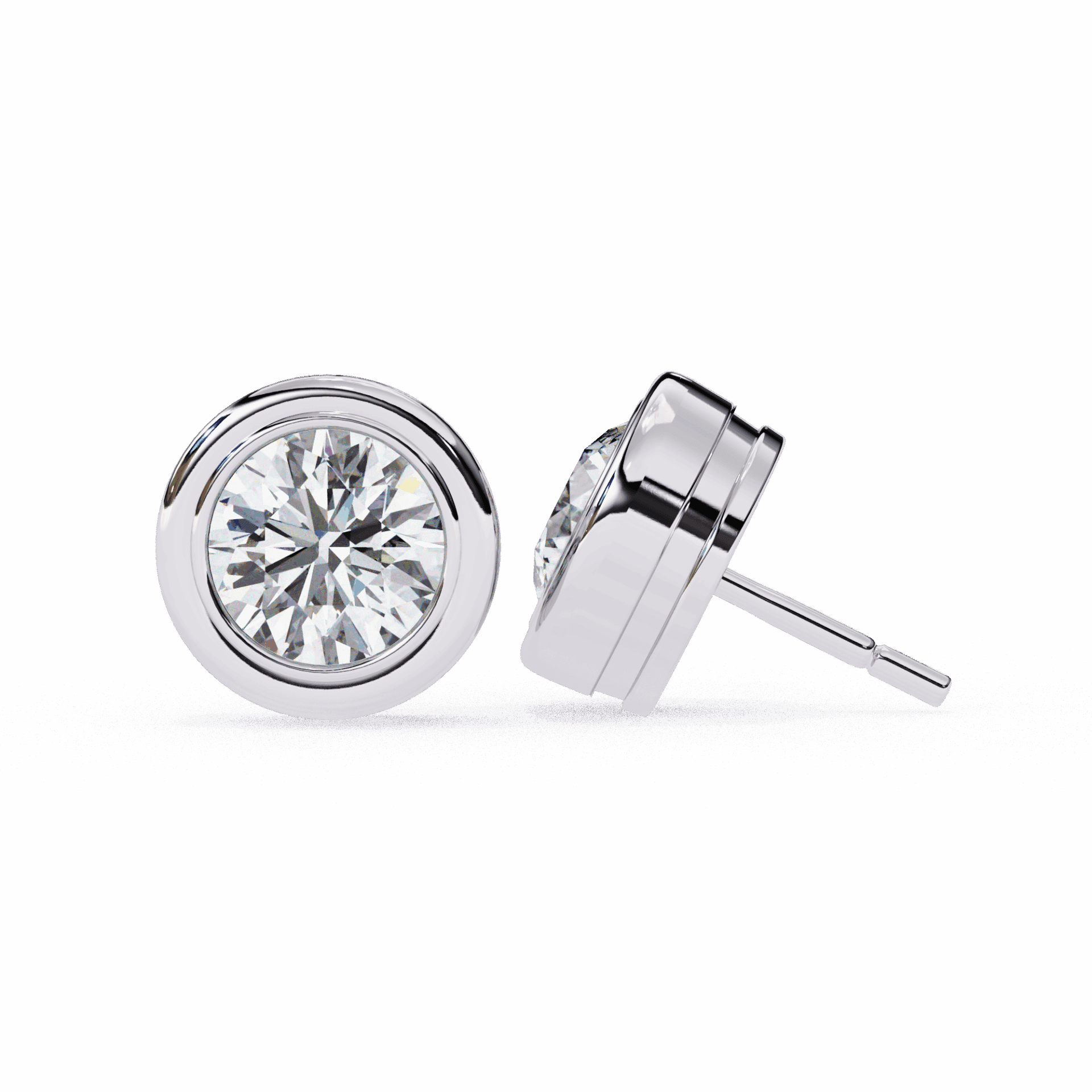 2.5 Carat Round Solitaire Hoop Earrings in Moissanite | House of Estara