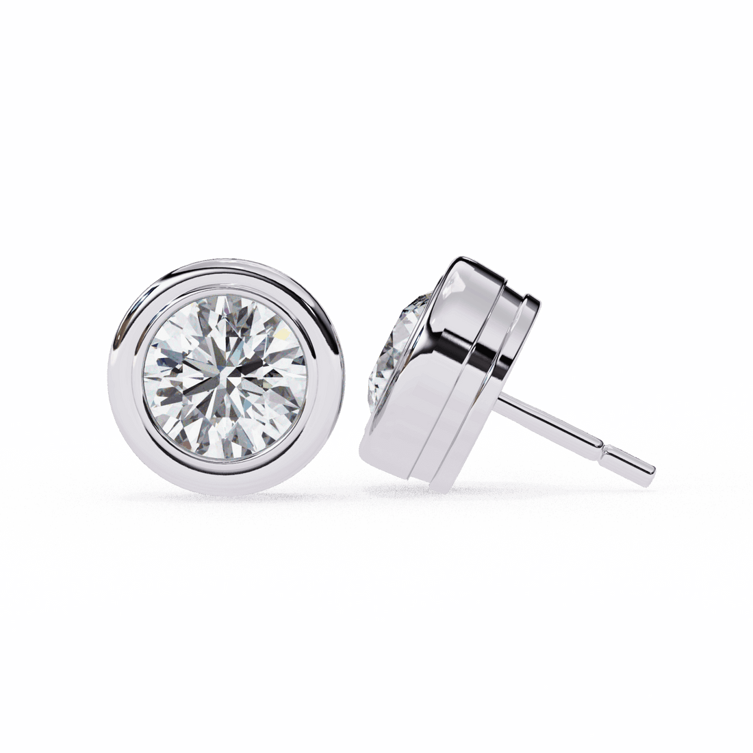2.5 Carat Round Solitaire Hoop Earrings in Moissanite | House of Estara