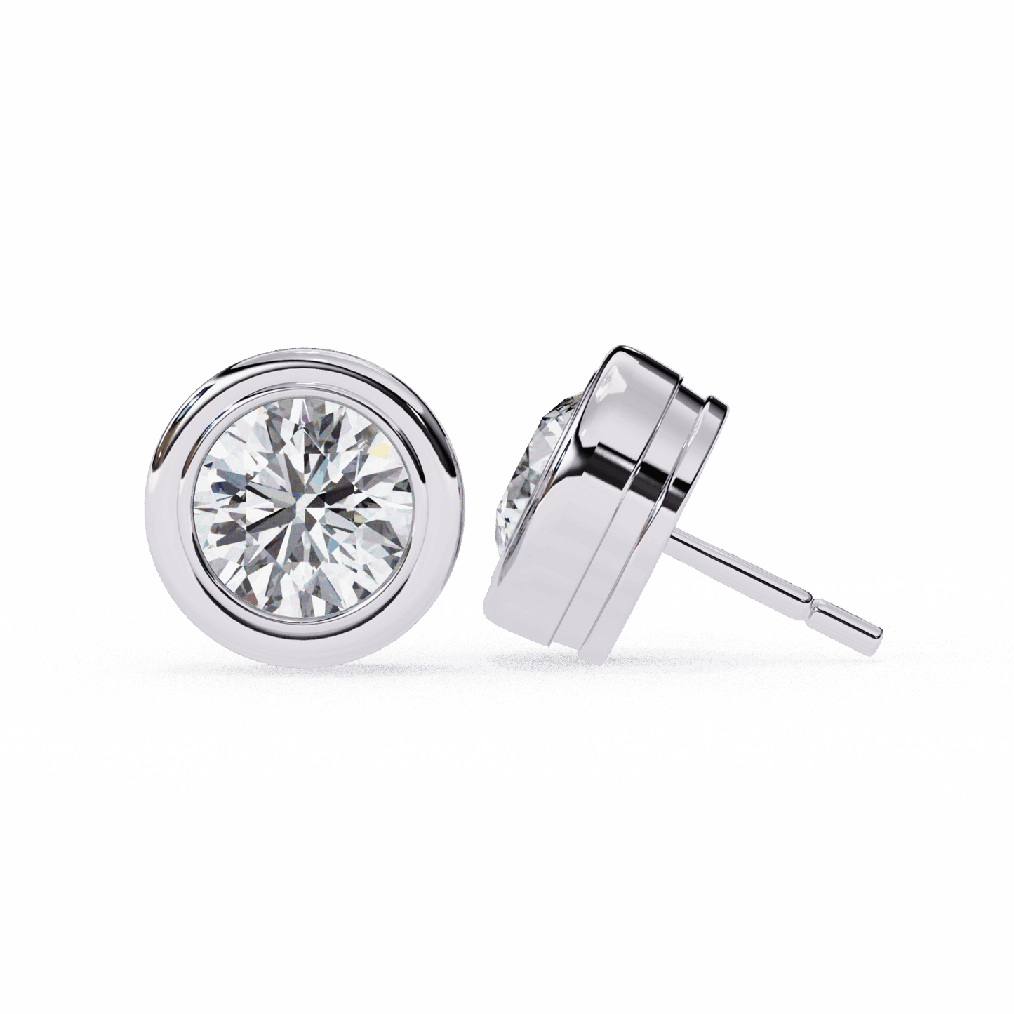 2.5 Carat Round Solitaire Hoop Earrings in Moissanite | House of Estara