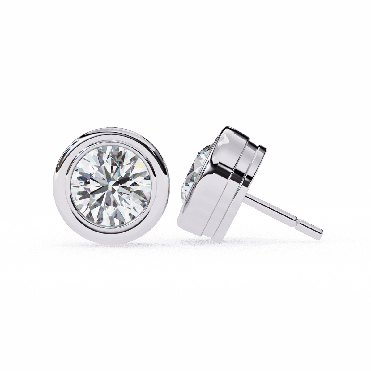 2.5 Carat Round Solitaire Hoop Earrings in Moissanite | House of Estara