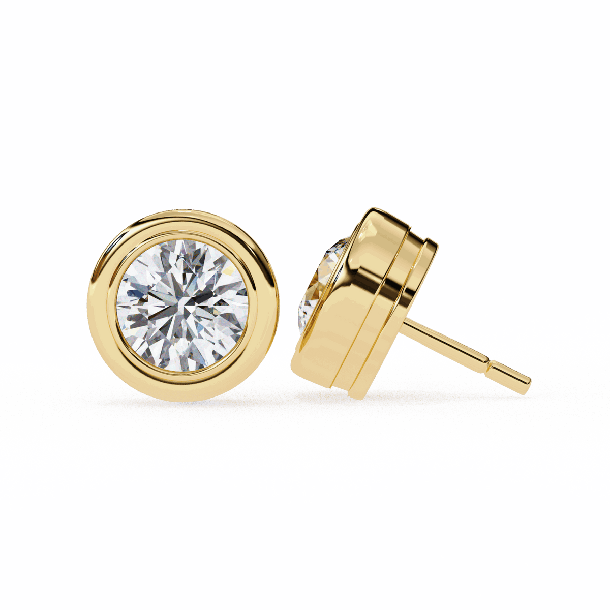 2.5 Carat Round Solitaire Hoop Earrings in Moissanite | House of Estara