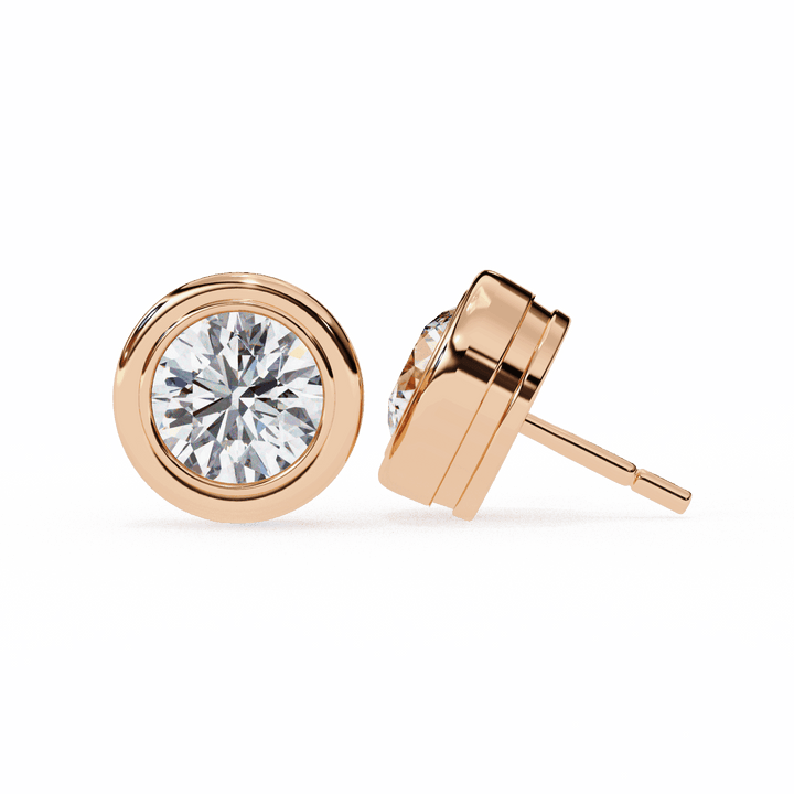 2.5 Carat Round Solitaire Hoop Earrings in Moissanite | House of Estara