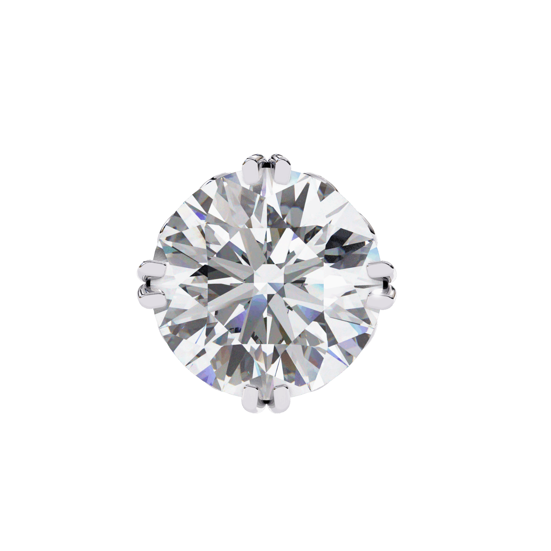 2.5 Carat Radiant Round Solitaire Earrings in Moissanite | House of Estara