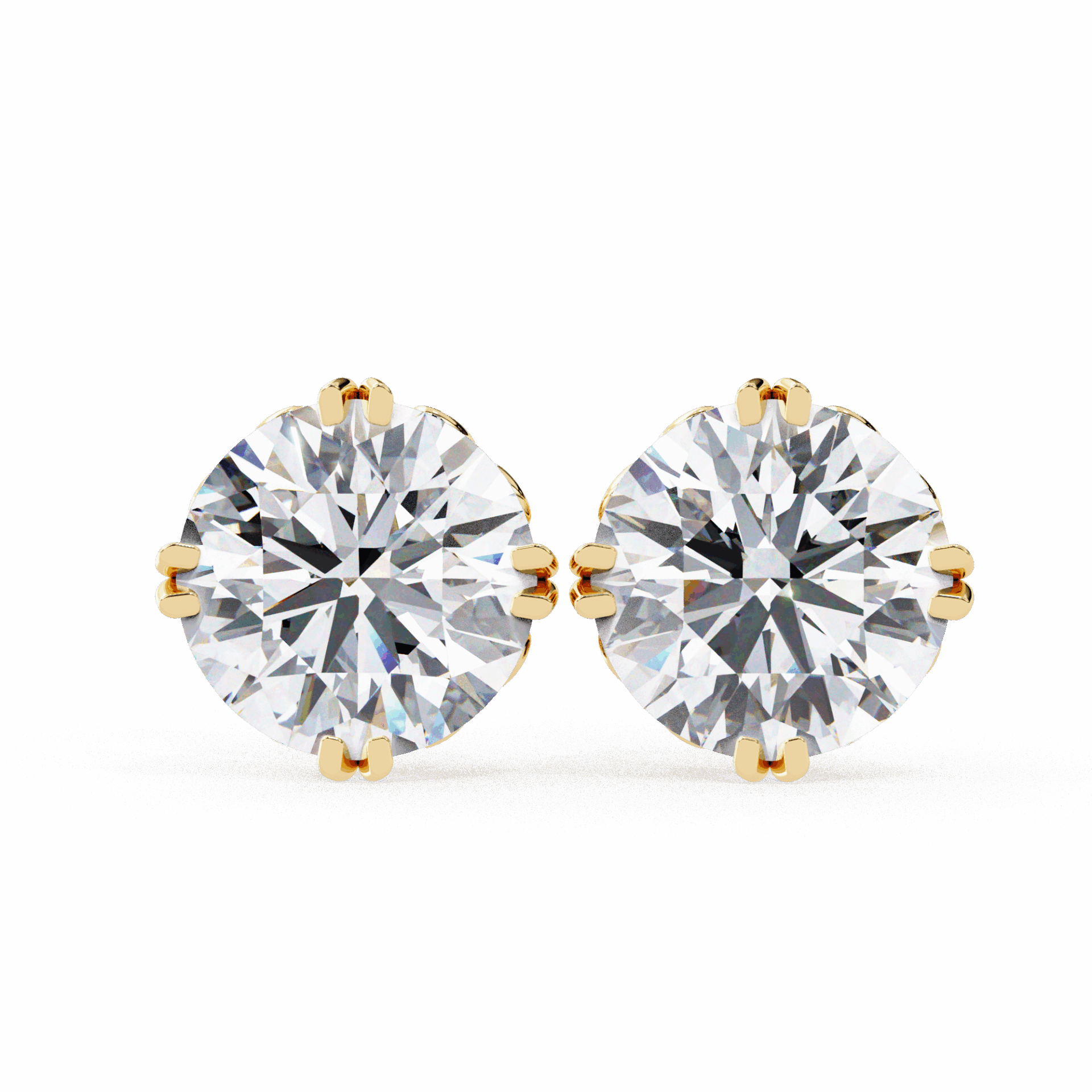 2.5 Carat Radiant Round Solitaire Earrings in Moissanite | House of Estara