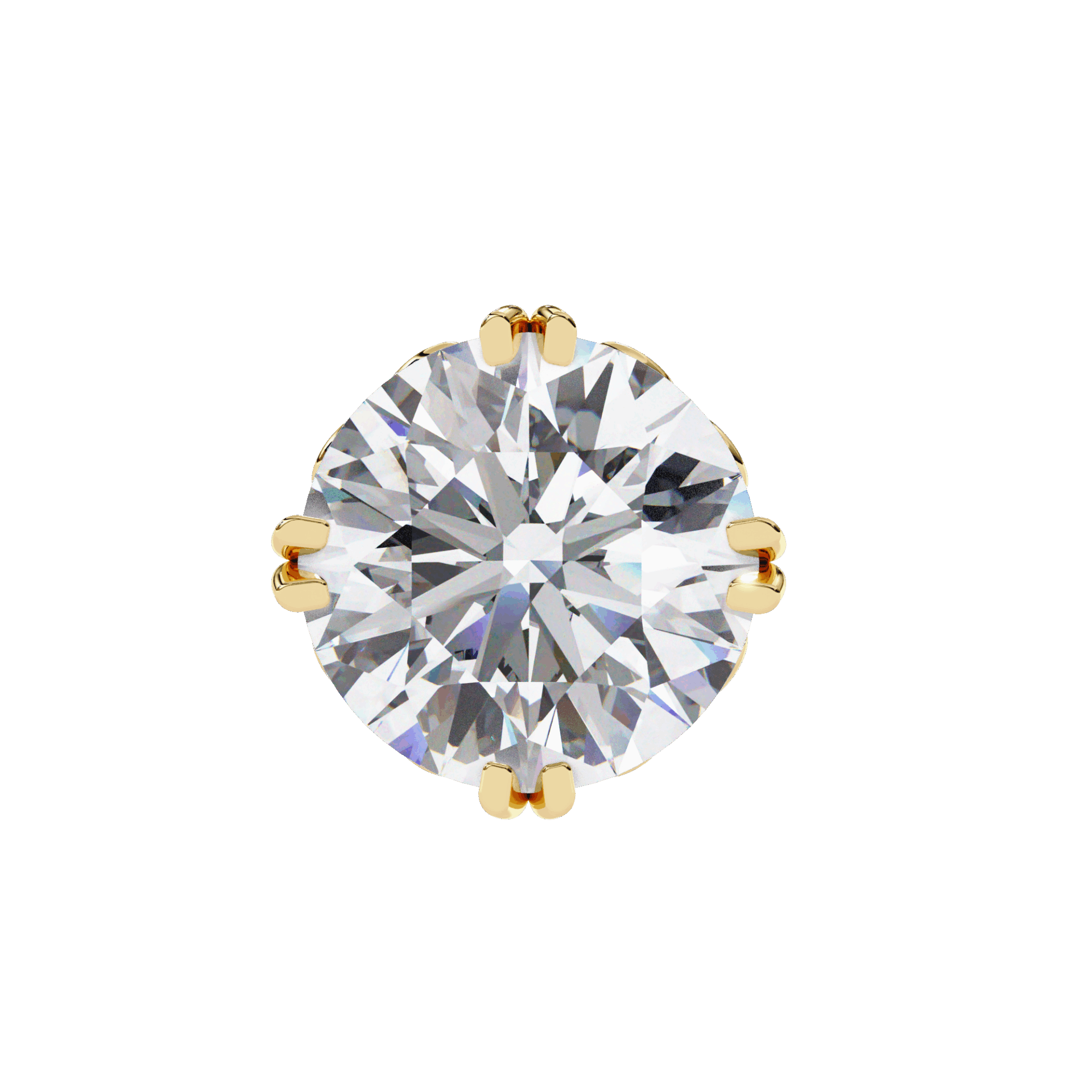 2.5 Carat Radiant Round Solitaire Earrings in Moissanite | House of Estara