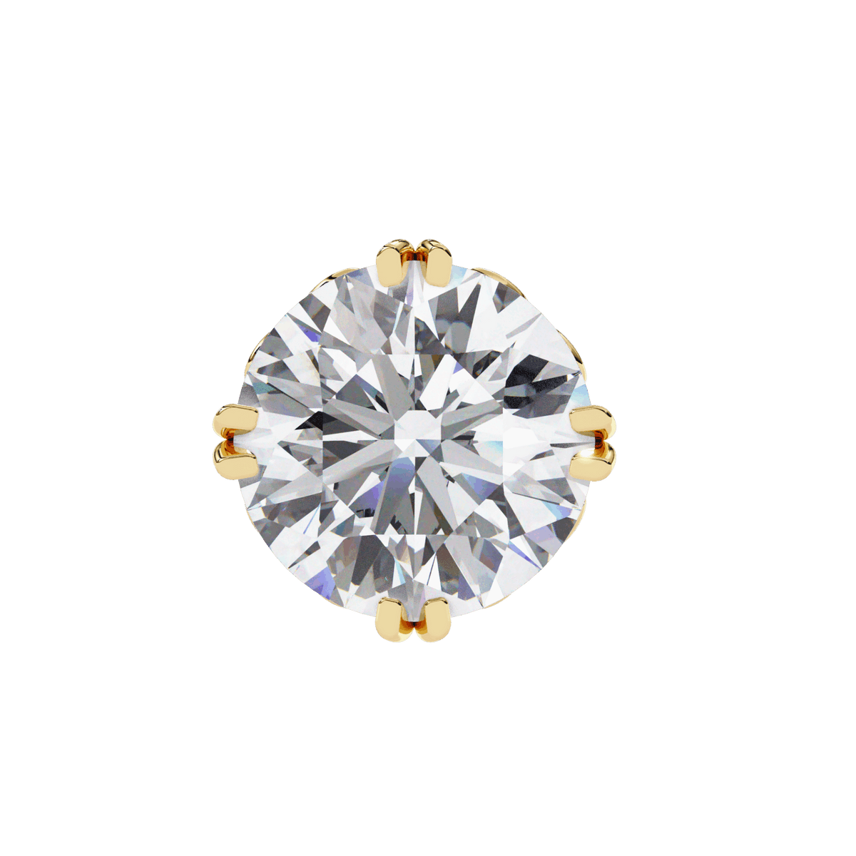 2.5 Carat Radiant Round Solitaire Earrings in Moissanite | House of Estara