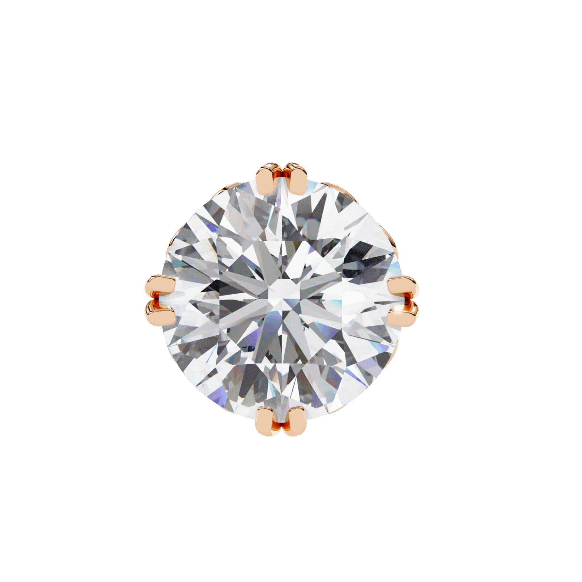 2.5 Carat Radiant Round Solitaire Earrings in Moissanite | House of Estara