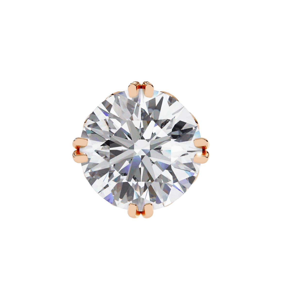 2.5 Carat Radiant Round Solitaire Earrings in Moissanite | House of Estara