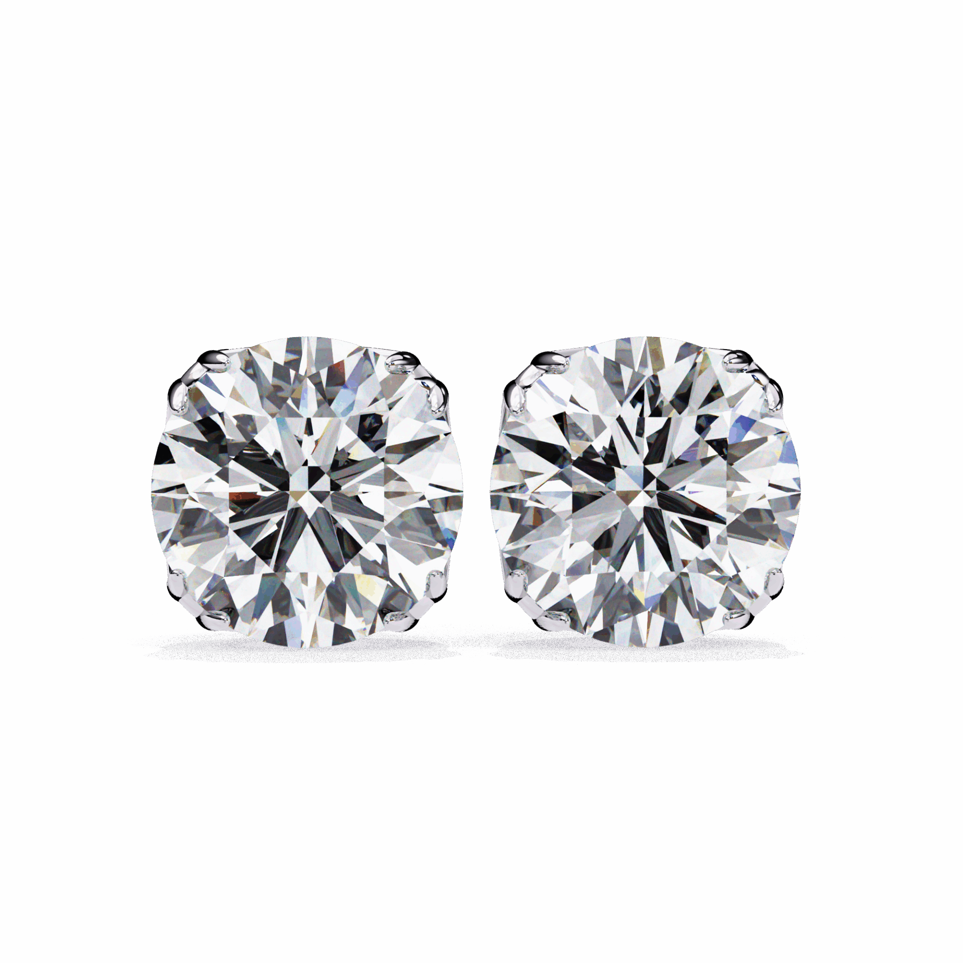 2.5 Carat Grace Round Solitaire Earrings in Moissanite | House of Estara