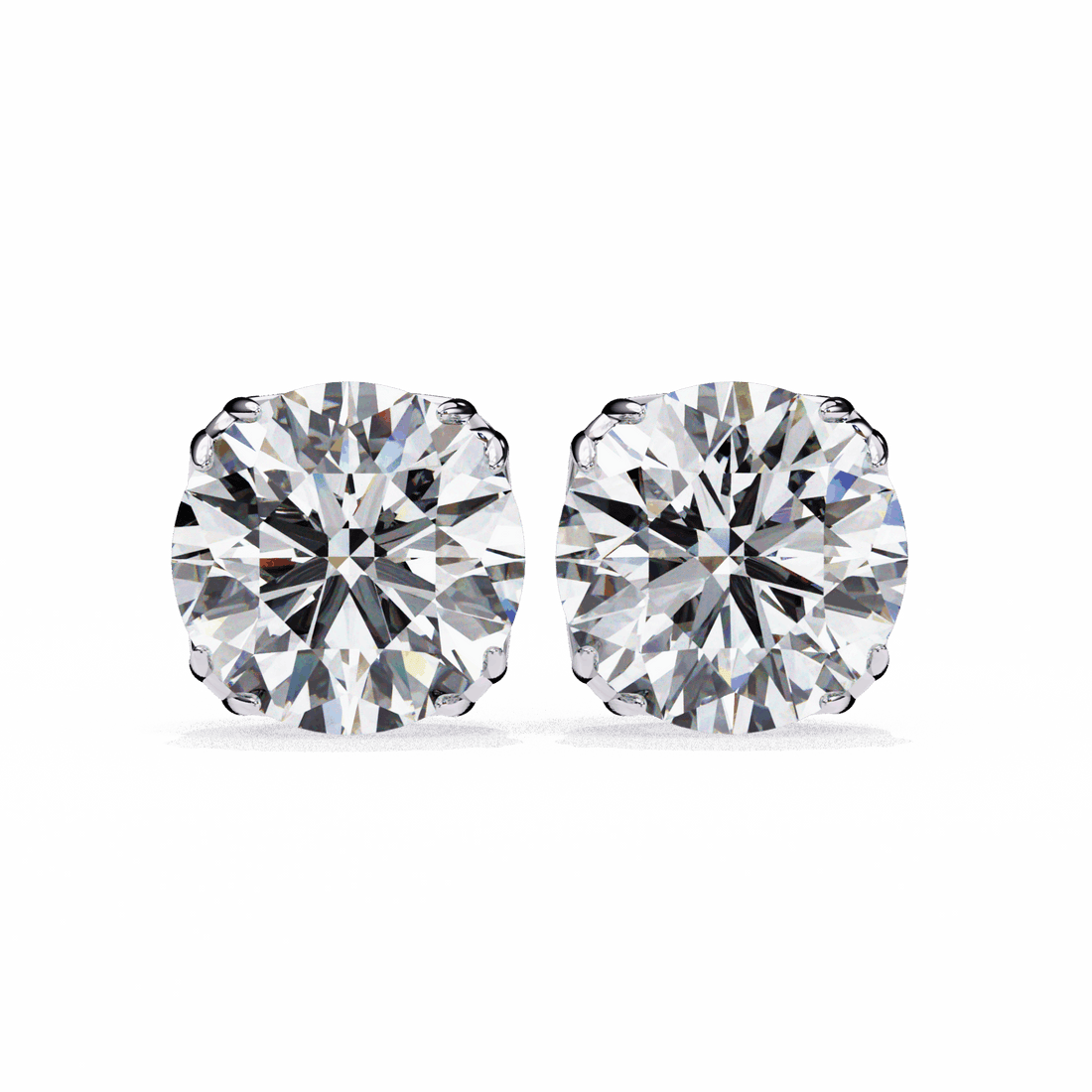 2.5 Carat Grace Round Solitaire Earrings in Moissanite | House of Estara