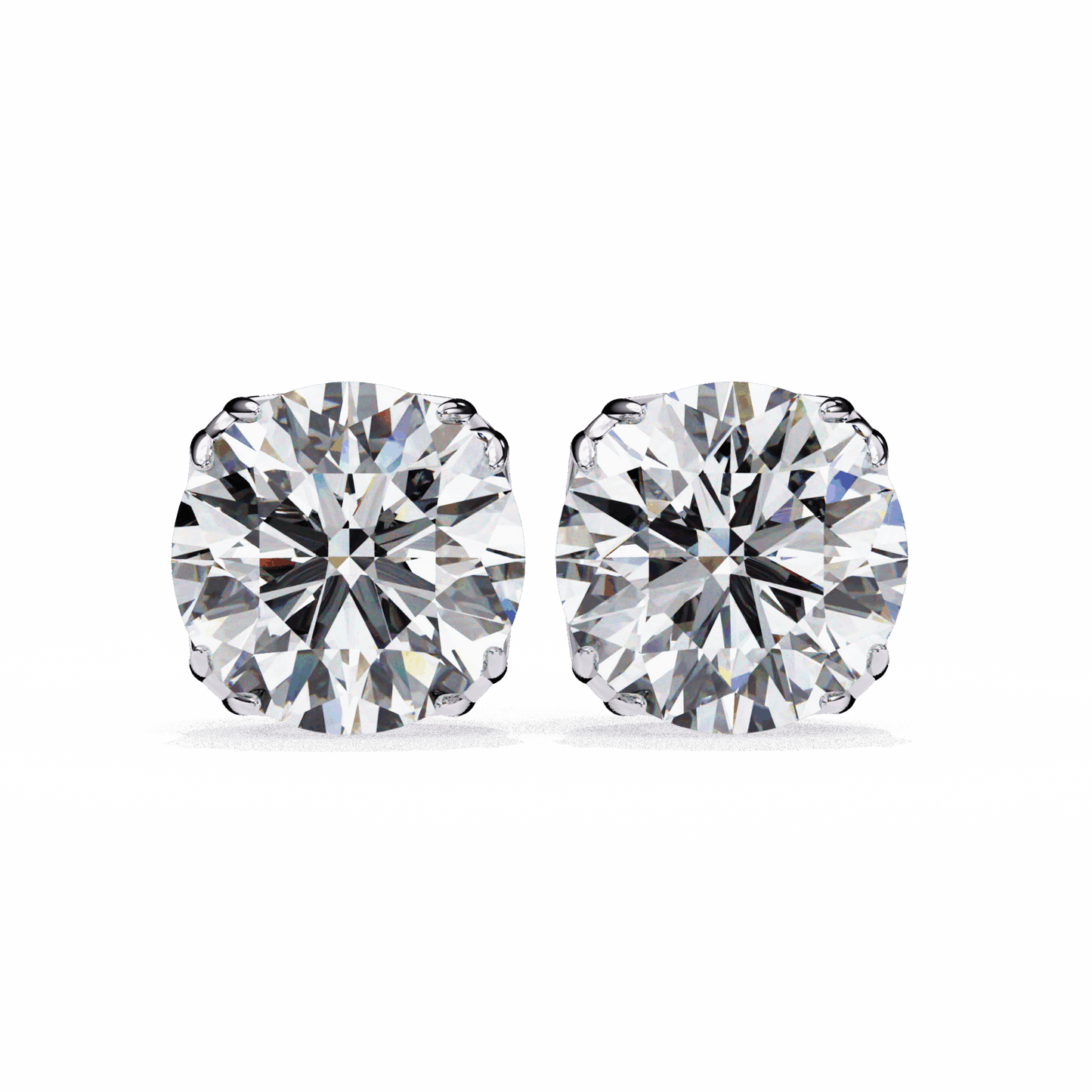 2.5 Carat Grace Round Solitaire Earrings in Moissanite | House of Estara