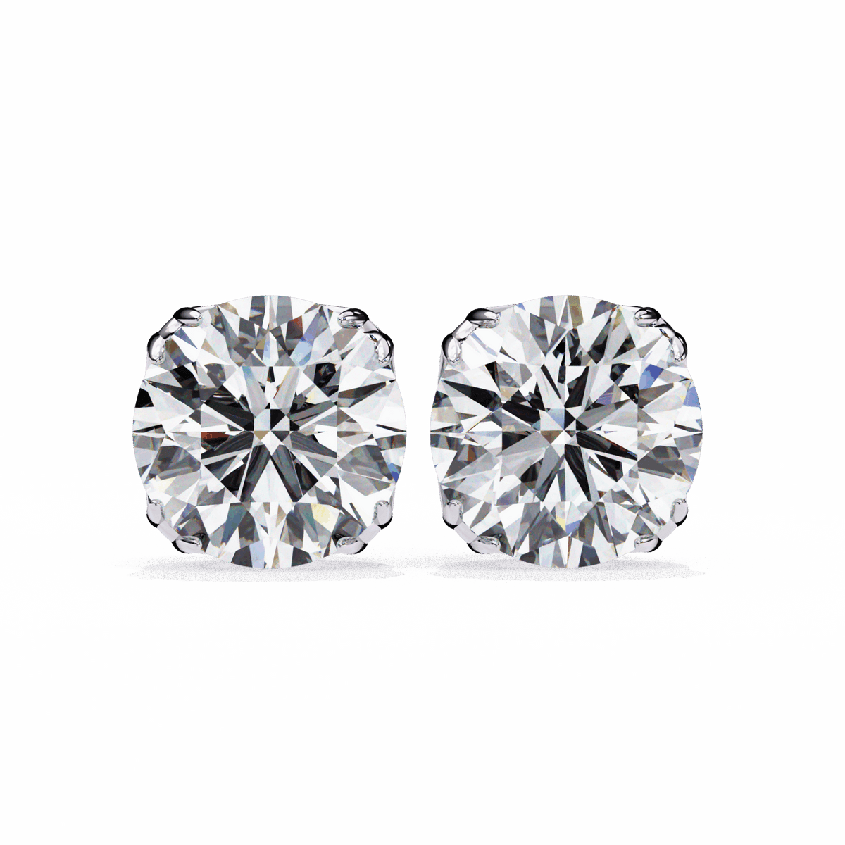 2.5 Carat Grace Round Solitaire Earrings in Moissanite | House of Estara
