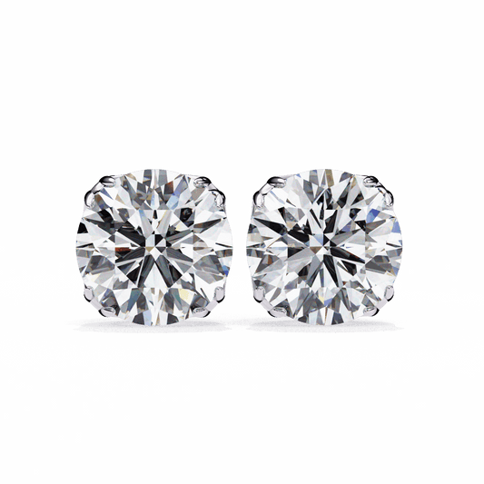 2.5 Carat Grace Round Solitaire Earrings in Moissanite | House of Estara