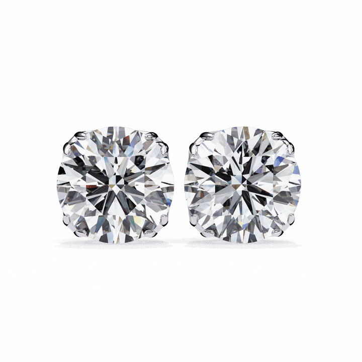 2.5 Carat Grace Round Solitaire Earrings in Moissanite | House of Estara