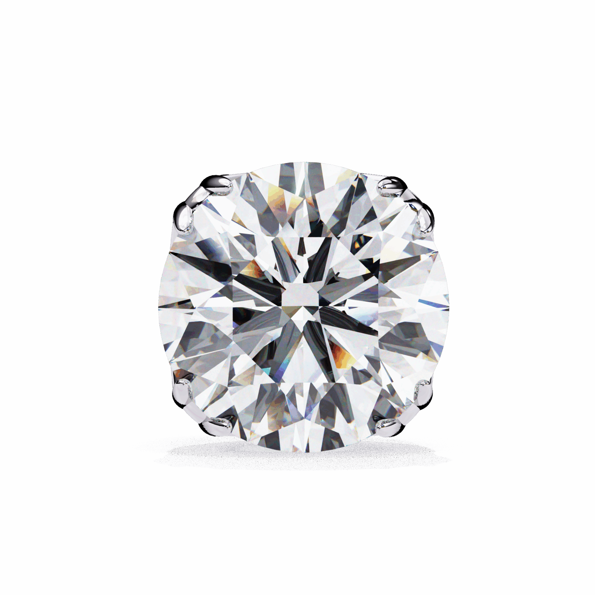 2.5 Carat Grace Round Solitaire Earrings in Moissanite | House of Estara