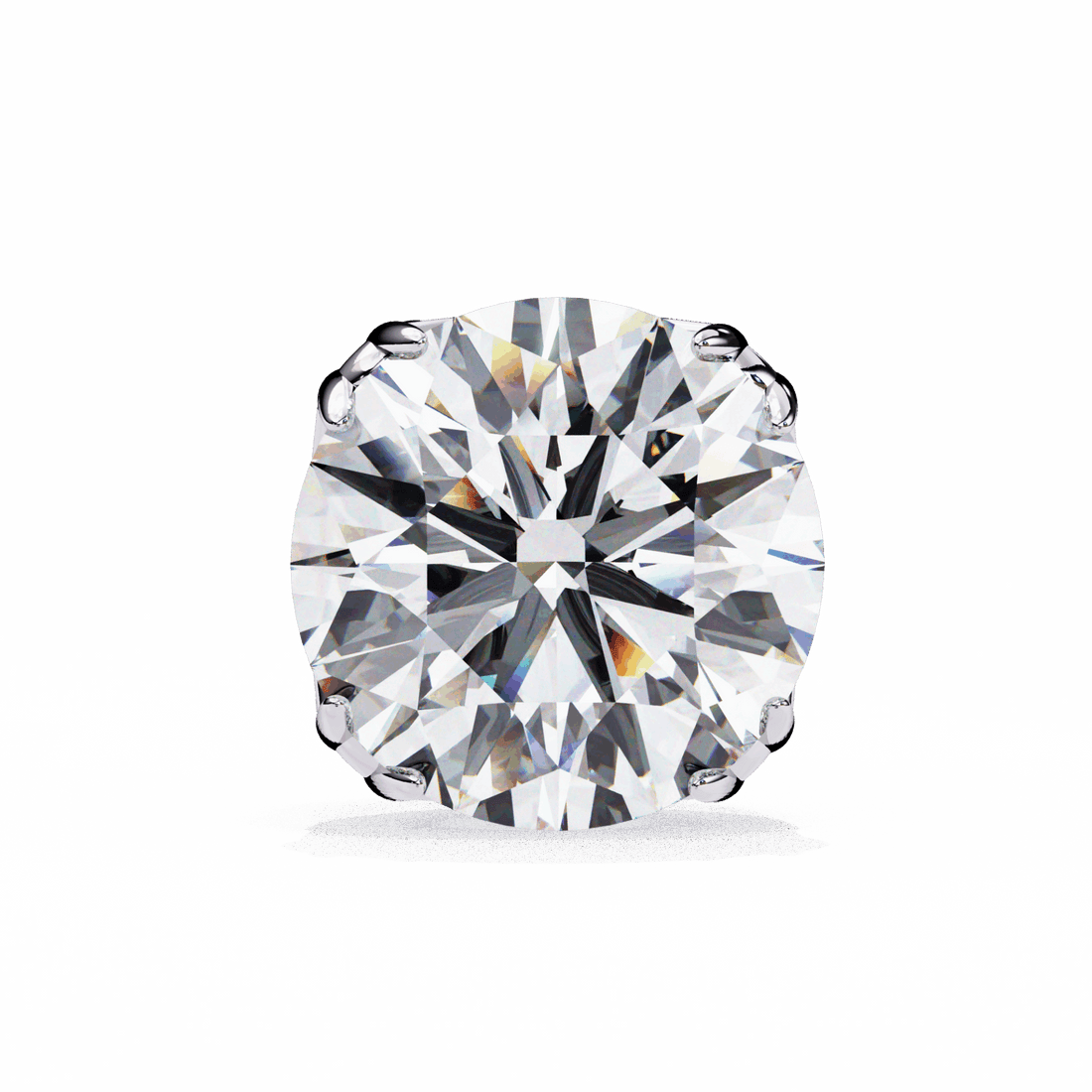 2.5 Carat Grace Round Solitaire Earrings in Moissanite | House of Estara