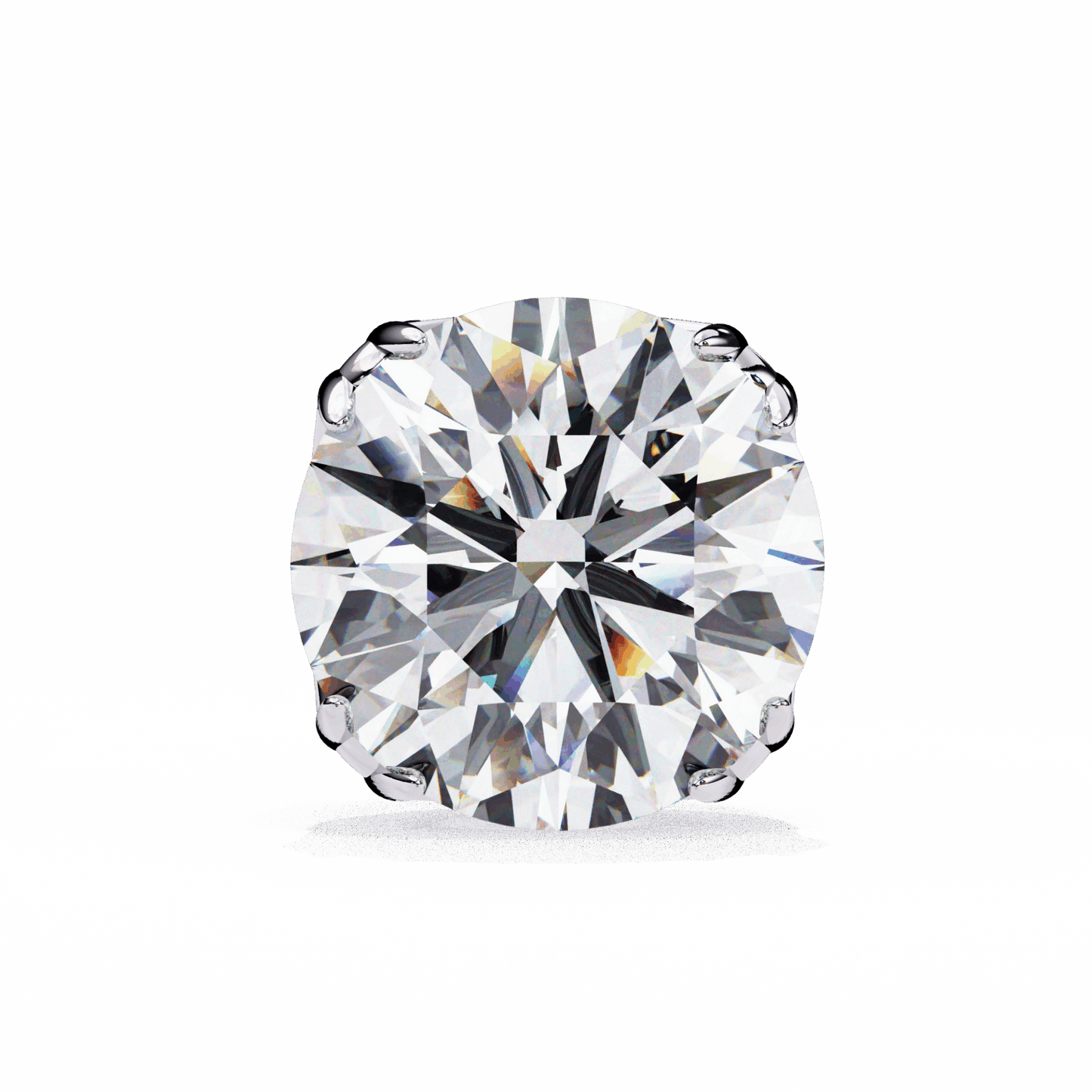 2.5 Carat Grace Round Solitaire Earrings in Moissanite | House of Estara