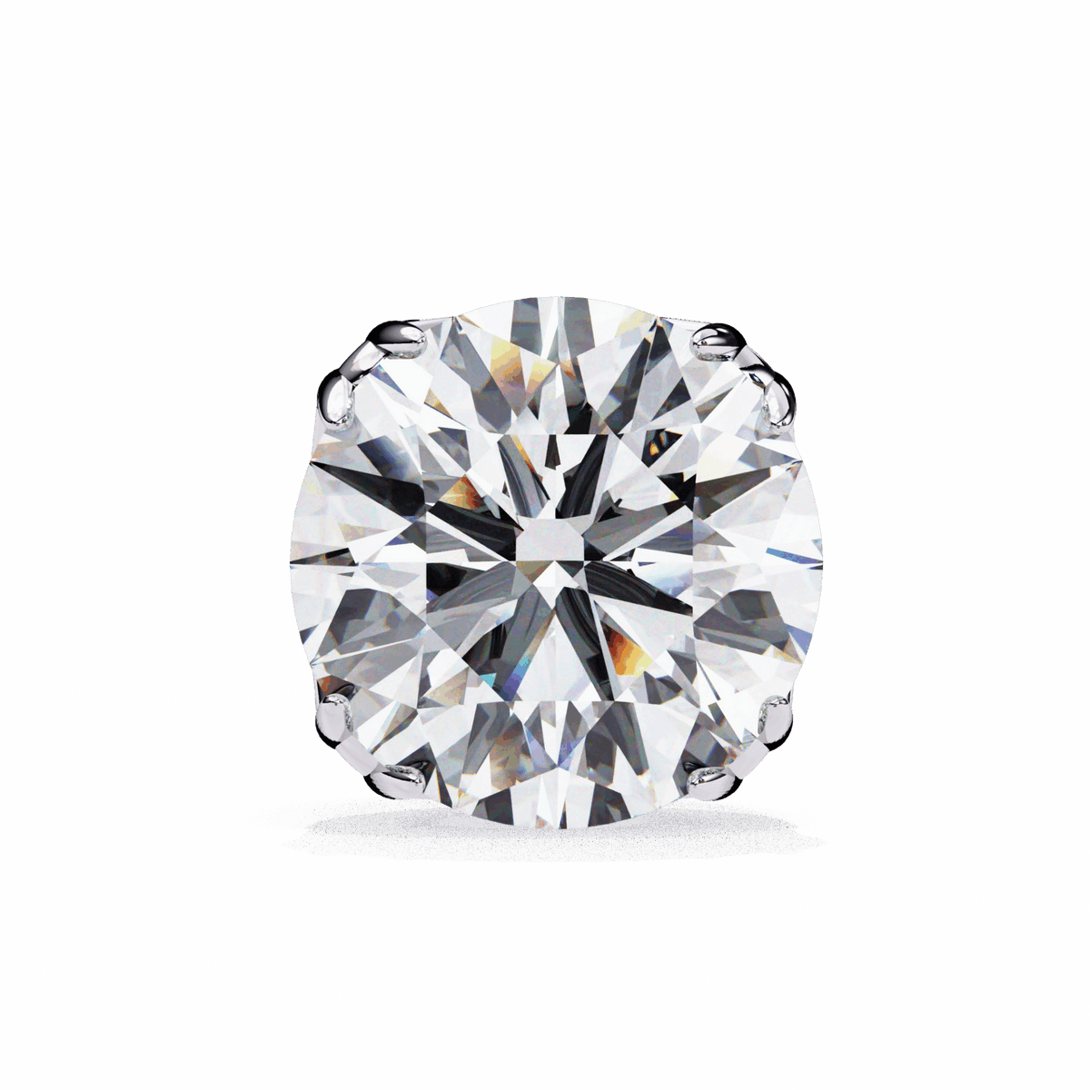 2.5 Carat Grace Round Solitaire Earrings in Moissanite | House of Estara