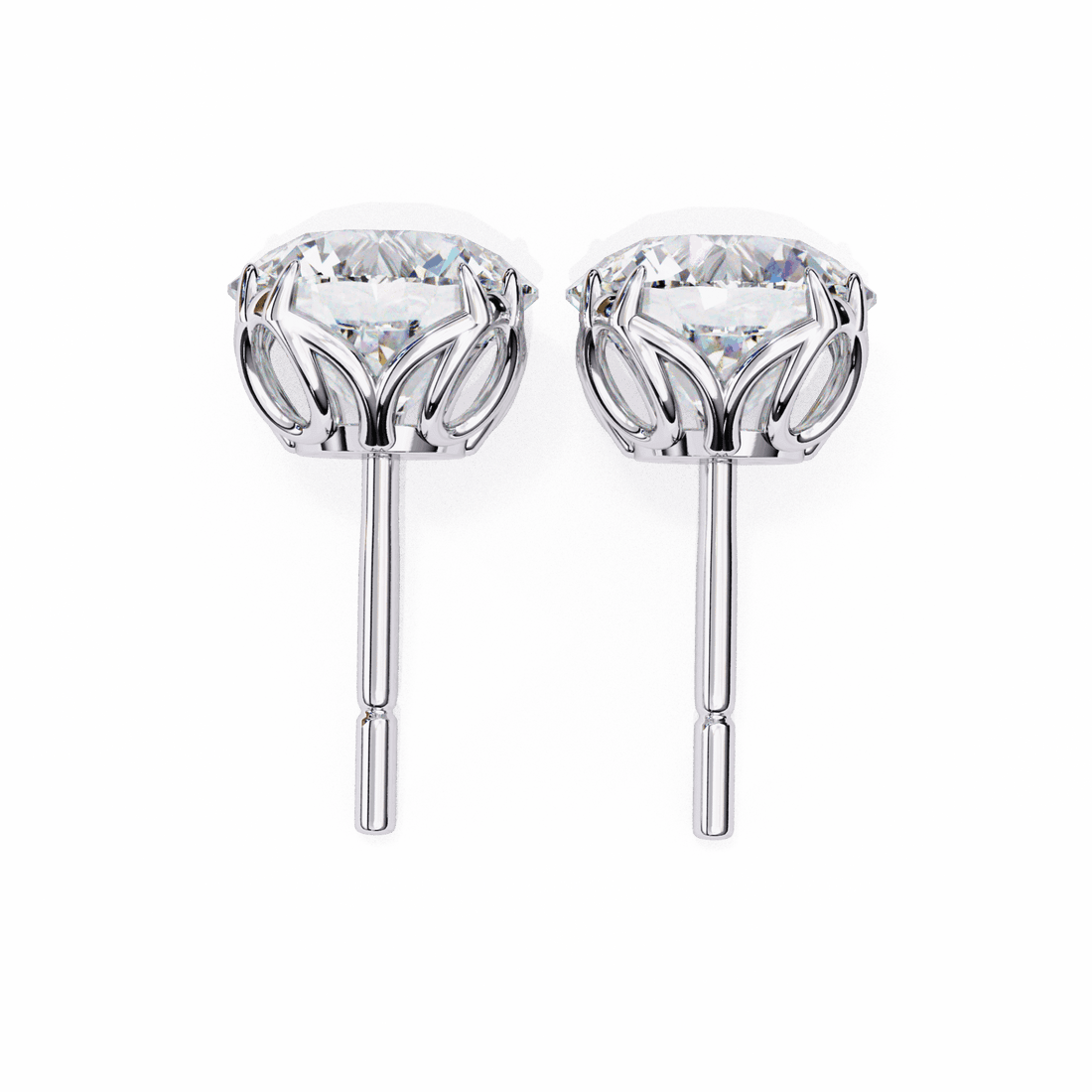 2.5 Carat Grace Round Solitaire Earrings in Moissanite | House of Estara
