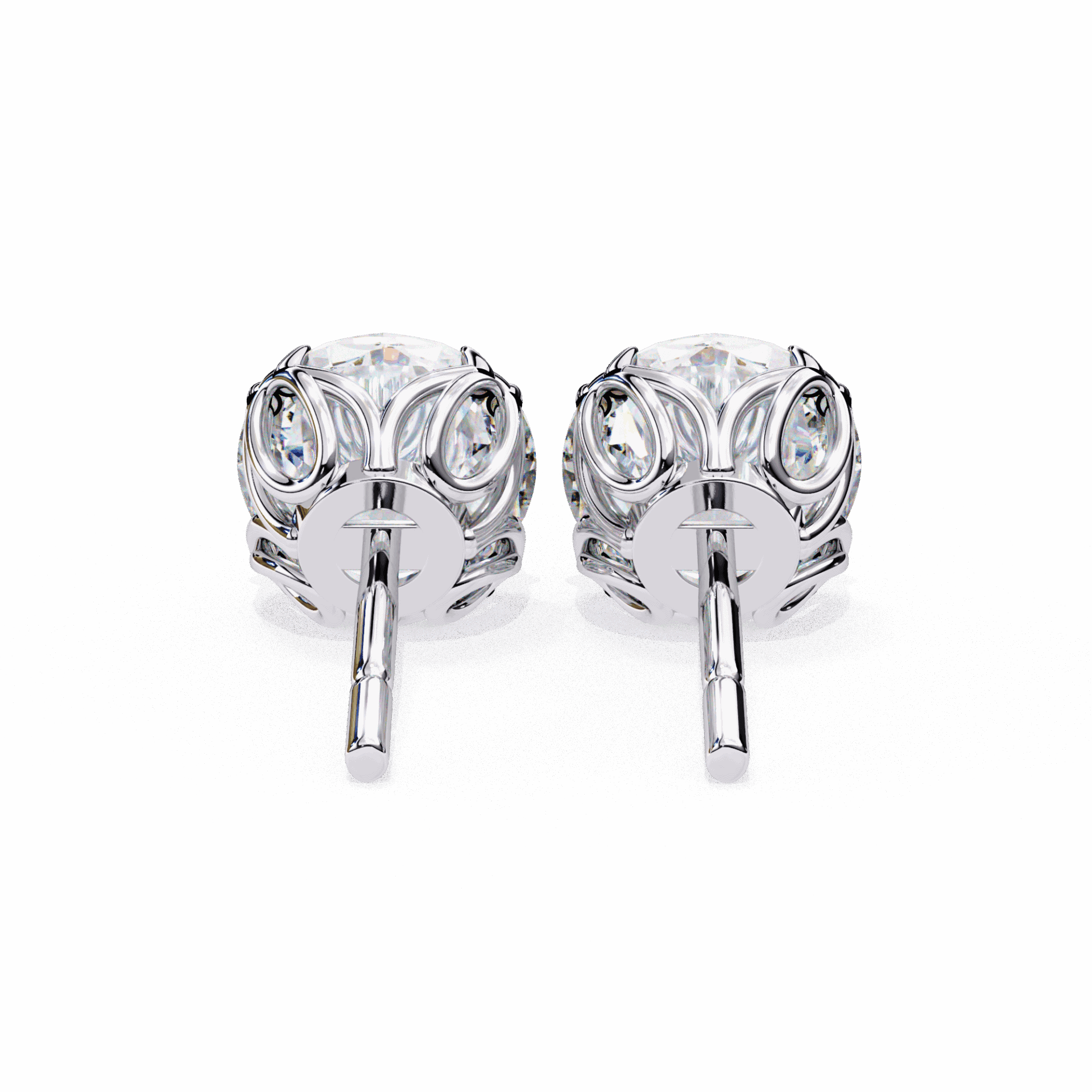 2.5 Carat Grace Round Solitaire Earrings in Moissanite | House of Estara