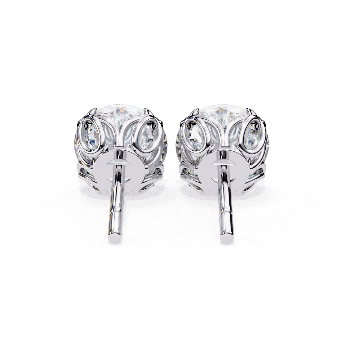 2.5 Carat Grace Round Solitaire Earrings in Moissanite | House of Estara