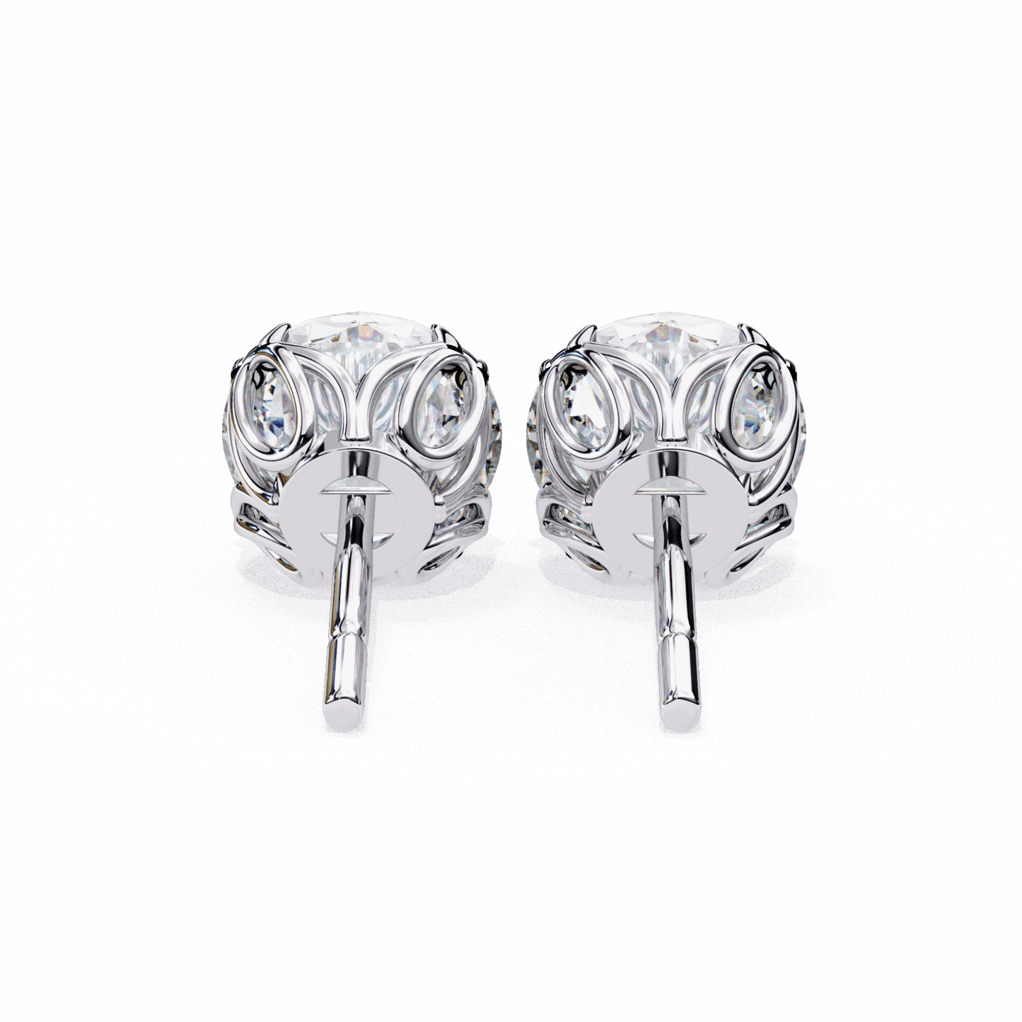 2.5 Carat Grace Round Solitaire Earrings in Moissanite | House of Estara