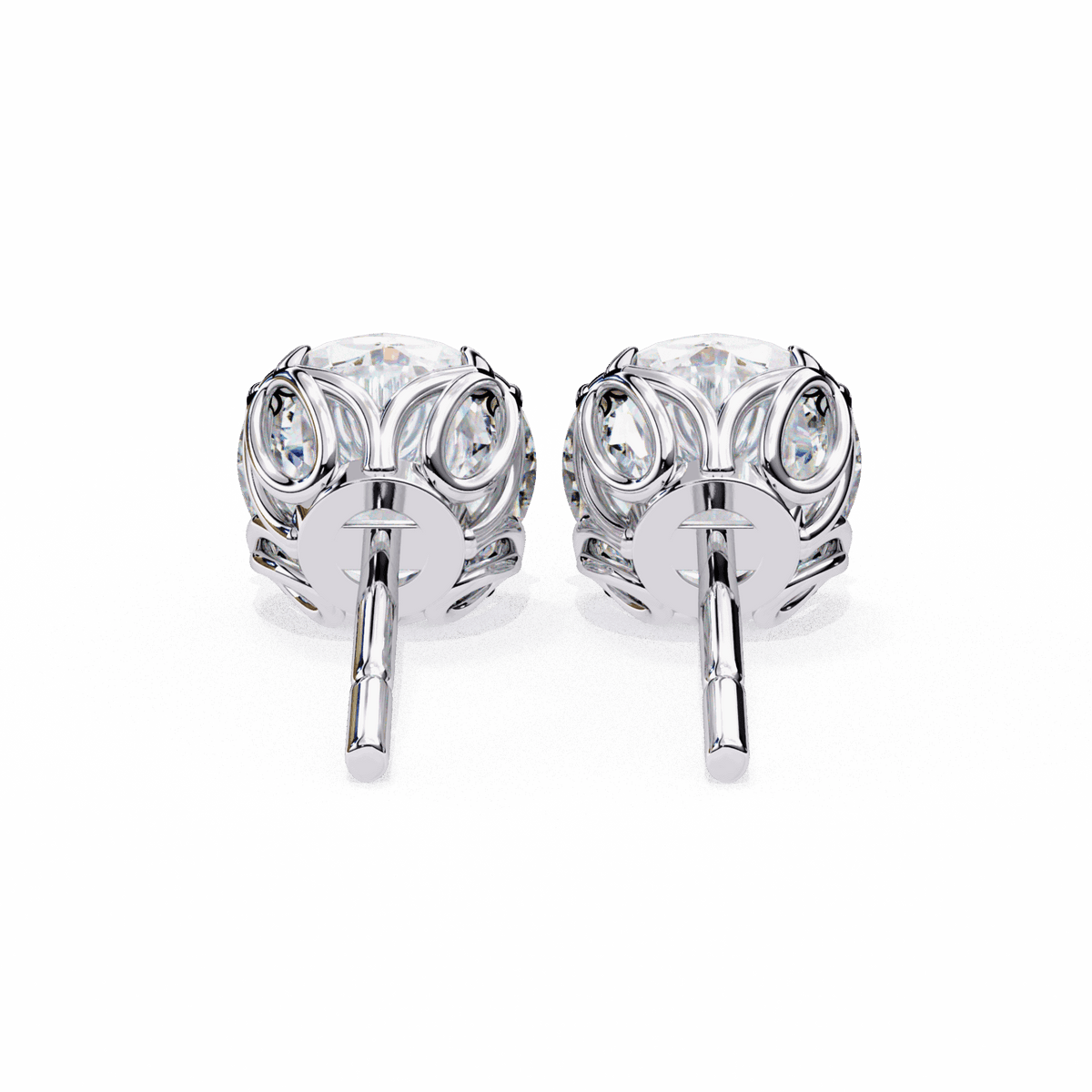 2.5 Carat Grace Round Solitaire Earrings in Moissanite | House of Estara