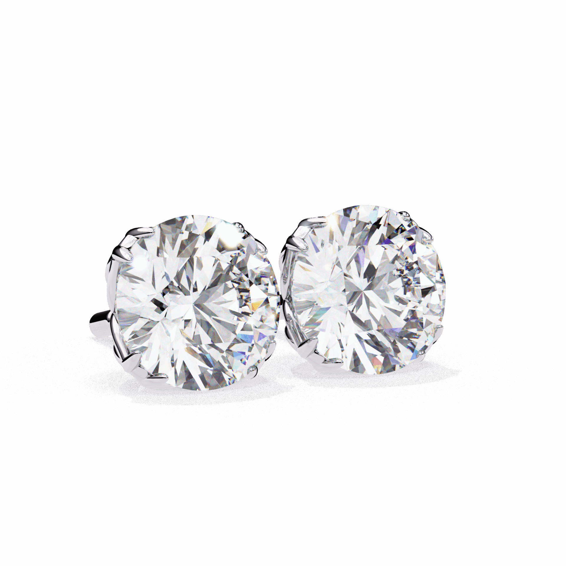 2.5 Carat Grace Round Solitaire Earrings in Moissanite | House of Estara