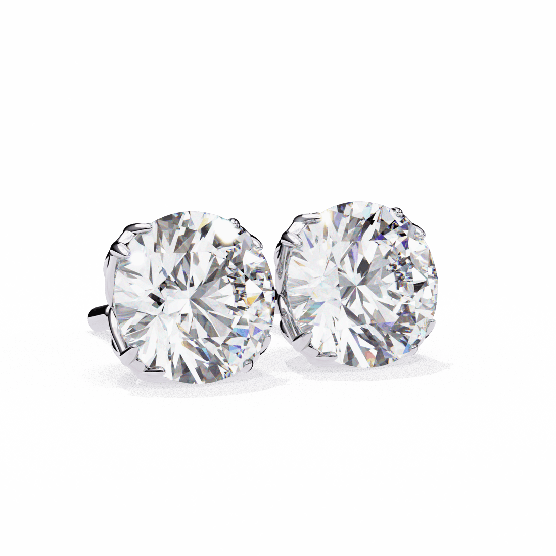 2.5 Carat Grace Round Solitaire Earrings in Moissanite | House of Estara