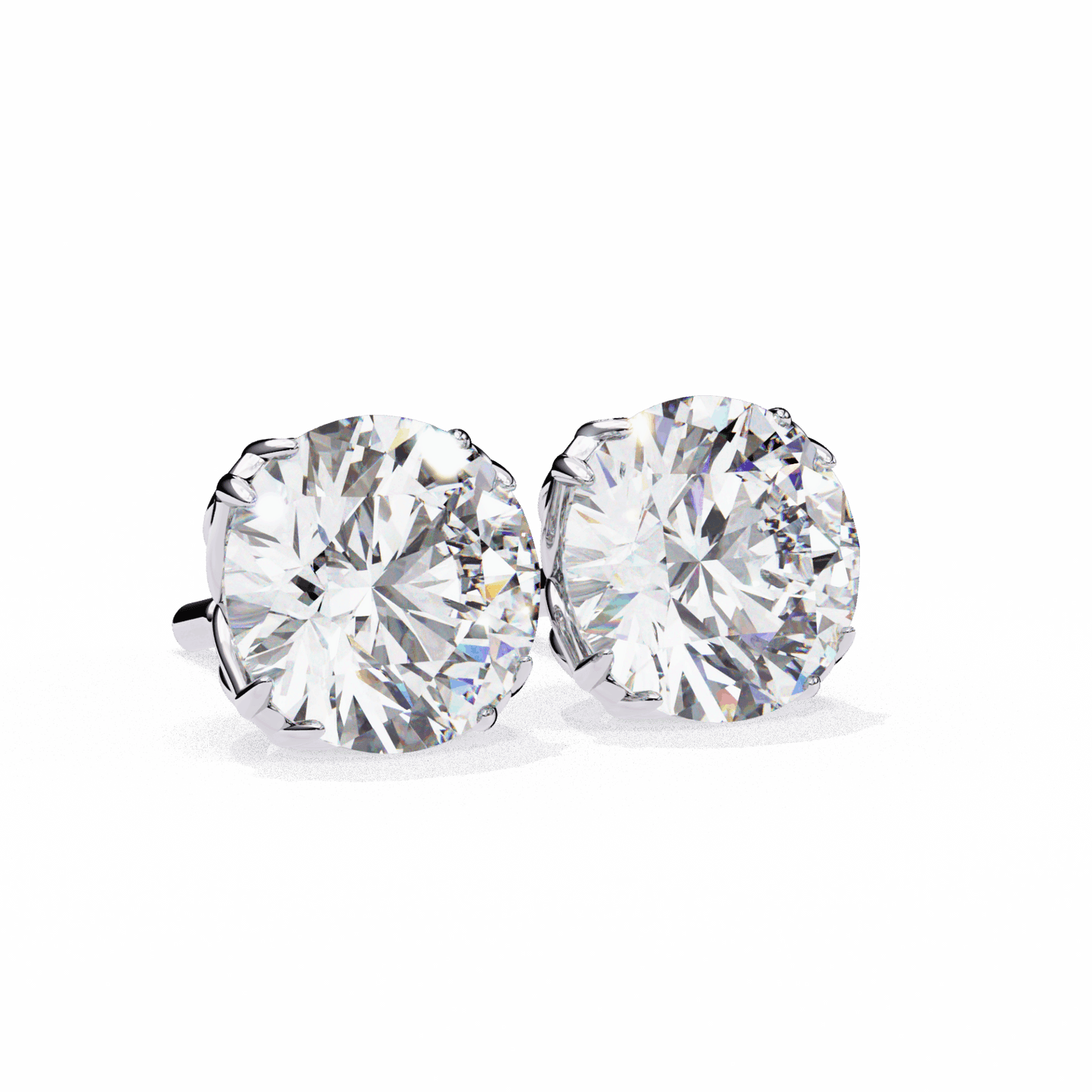 2.5 Carat Grace Round Solitaire Earrings in Moissanite | House of Estara