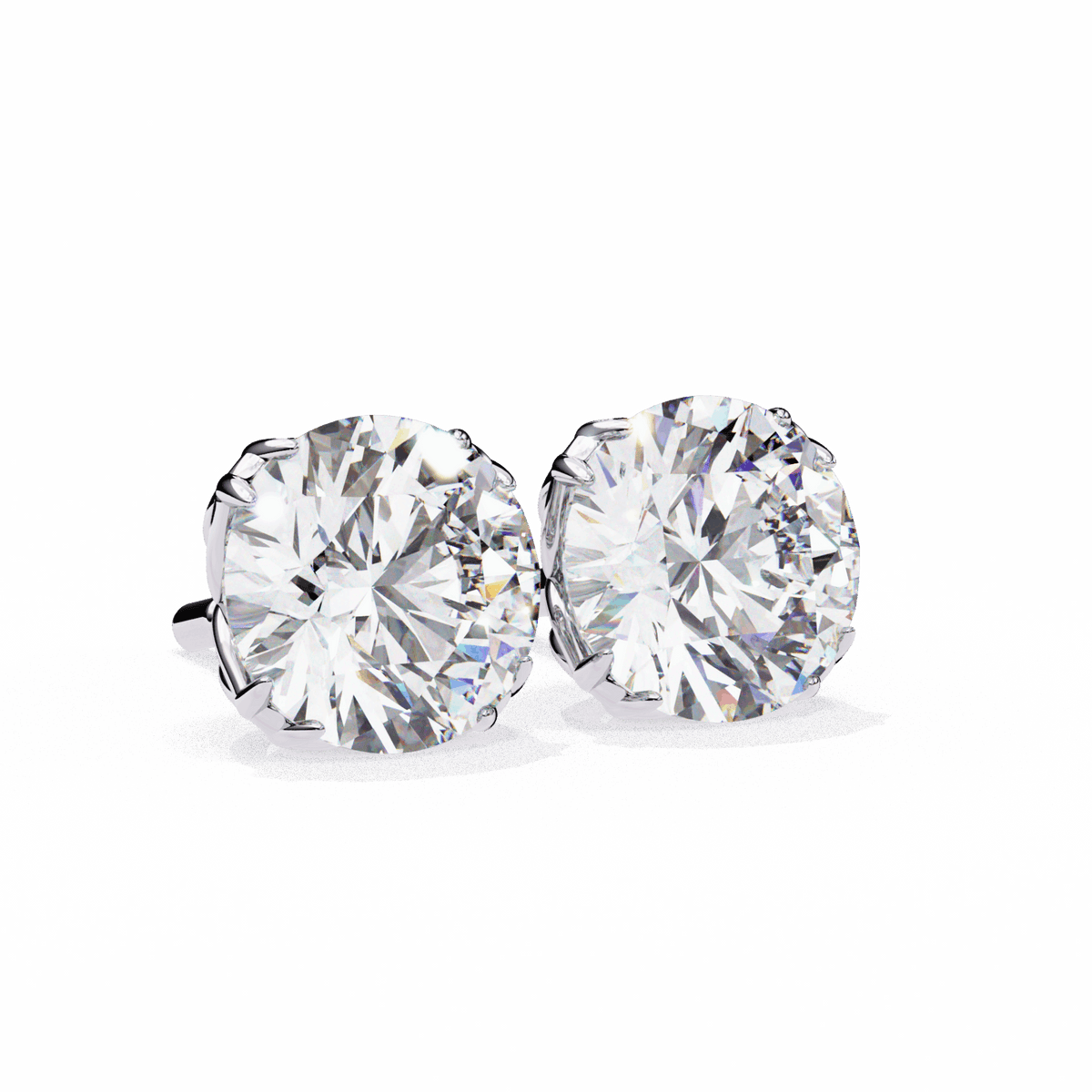 2.5 Carat Grace Round Solitaire Earrings in Moissanite | House of Estara
