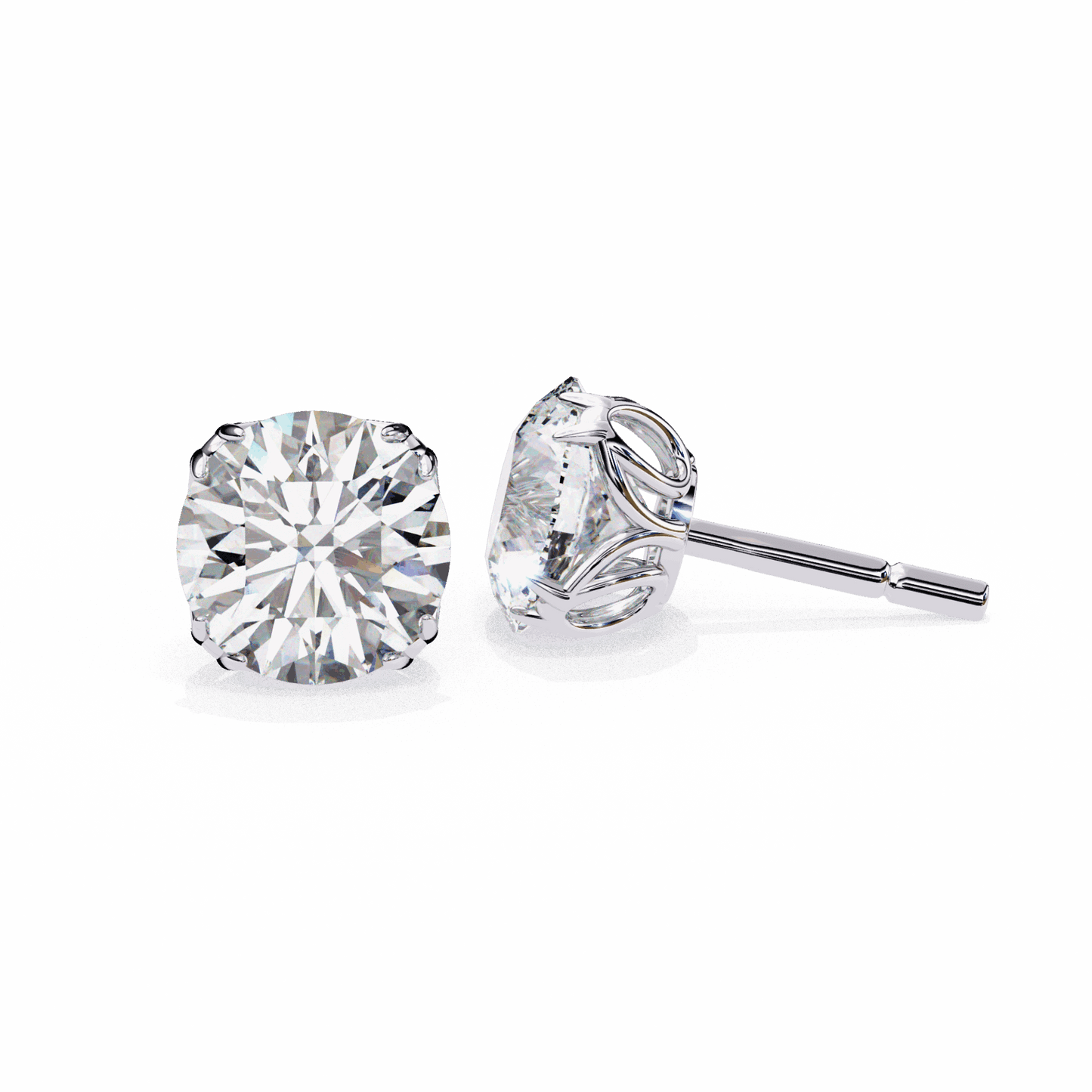 2.5 Carat Grace Round Solitaire Earrings in Moissanite | House of Estara