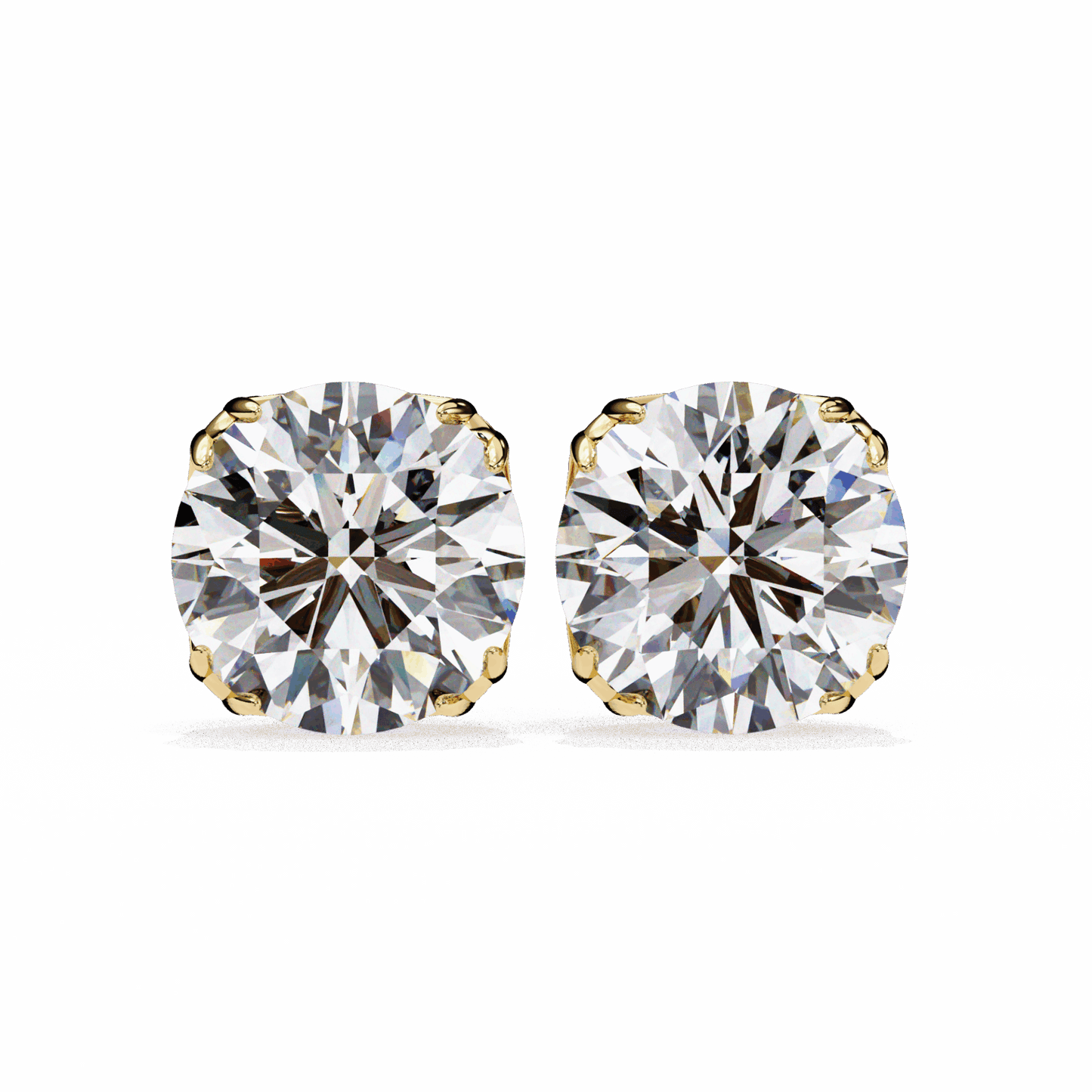 2.5 Carat Grace Round Solitaire Earrings in Moissanite | House of Estara