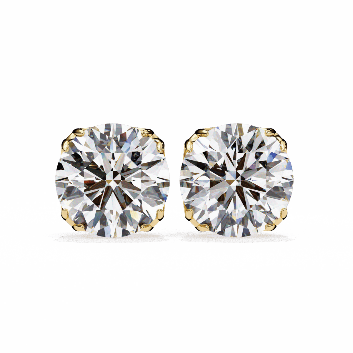 2.5 Carat Grace Round Solitaire Earrings in Moissanite | House of Estara
