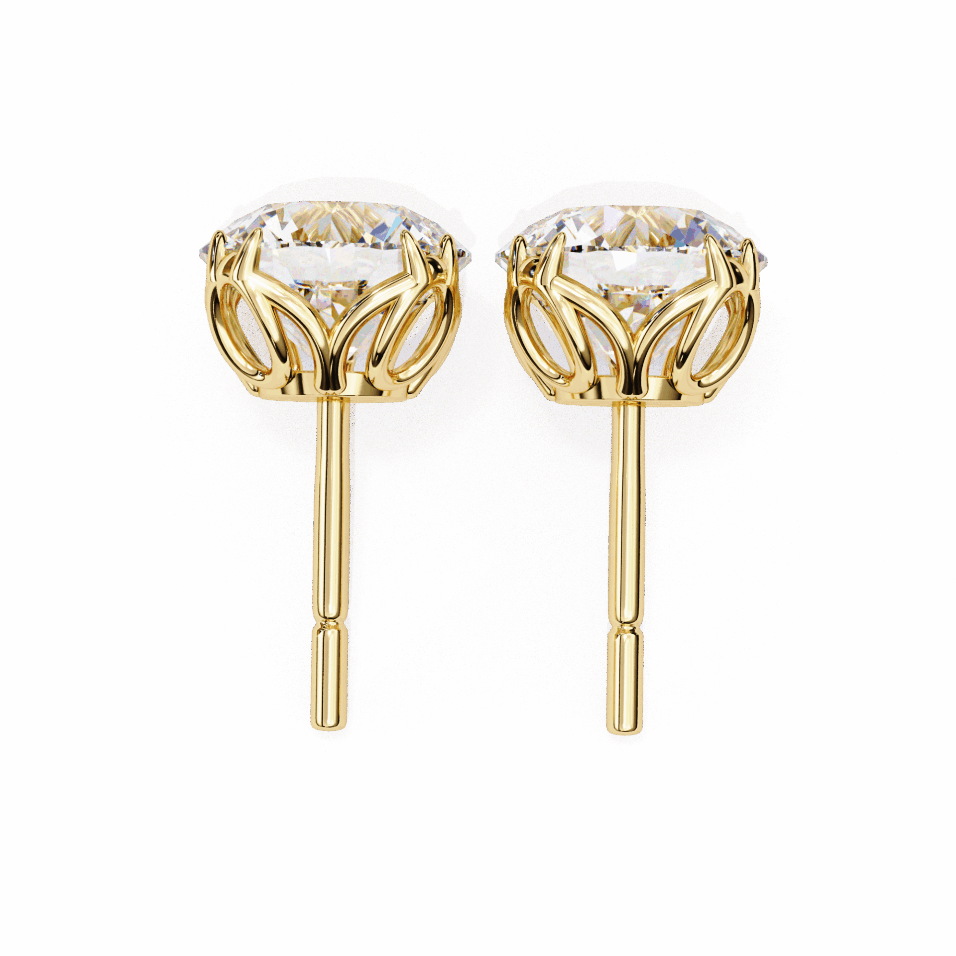 2.5 Carat Grace Round Solitaire Earrings in Moissanite | House of Estara