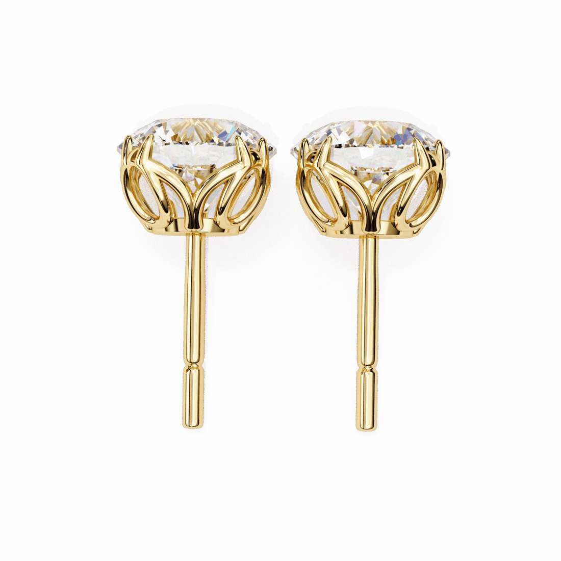 2.5 Carat Grace Round Solitaire Earrings in Moissanite | House of Estara