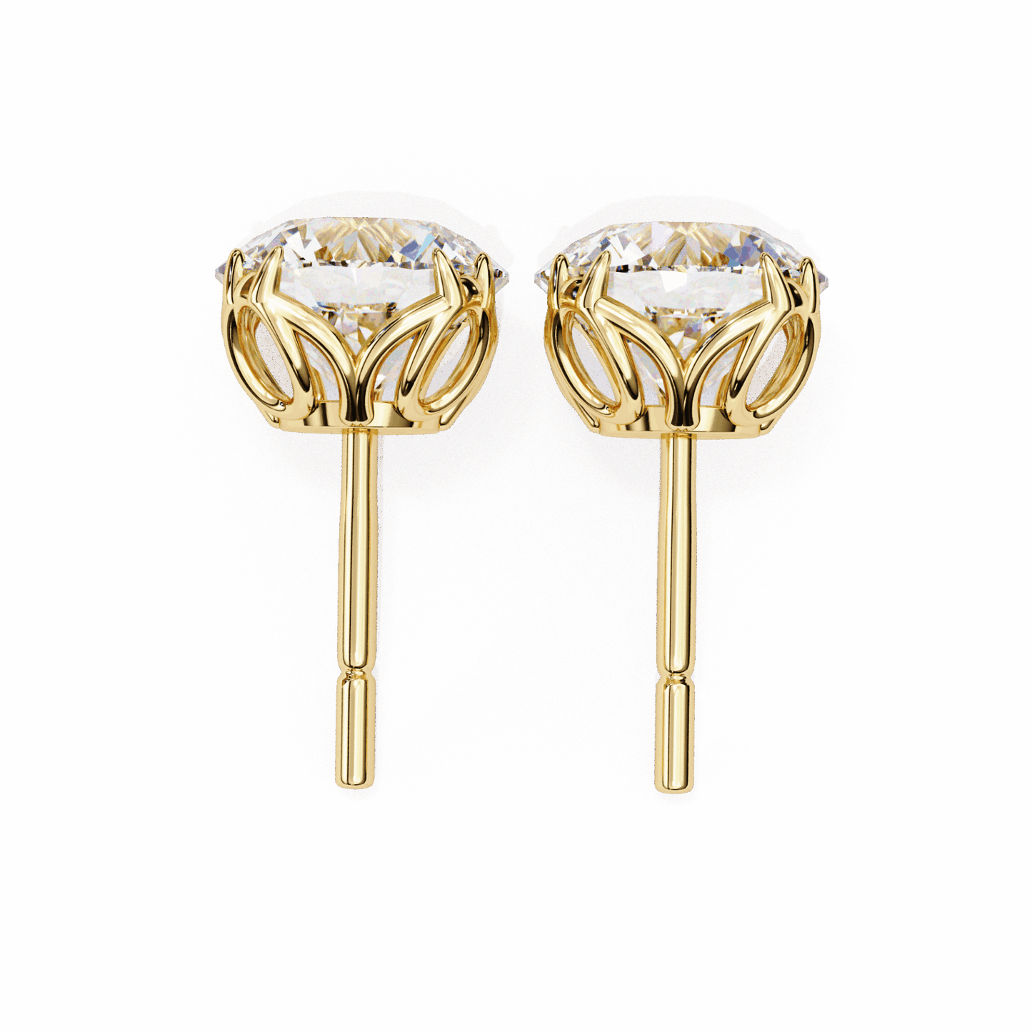 2.5 Carat Grace Round Solitaire Earrings in Moissanite | House of Estara