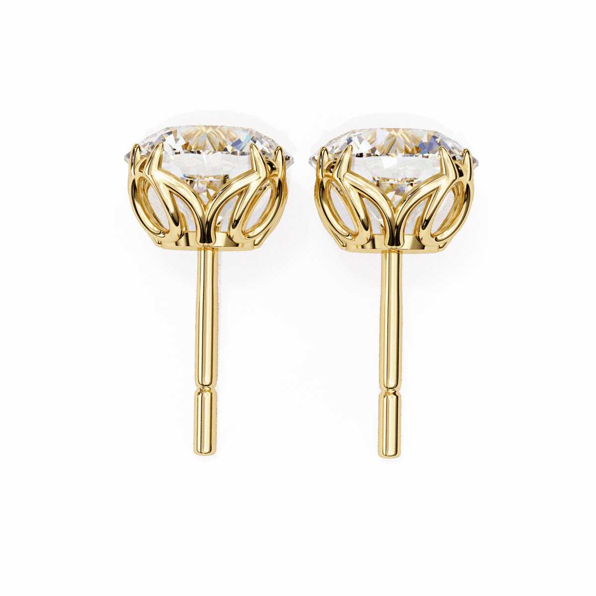 2.5 Carat Grace Round Solitaire Earrings in Moissanite | House of Estara