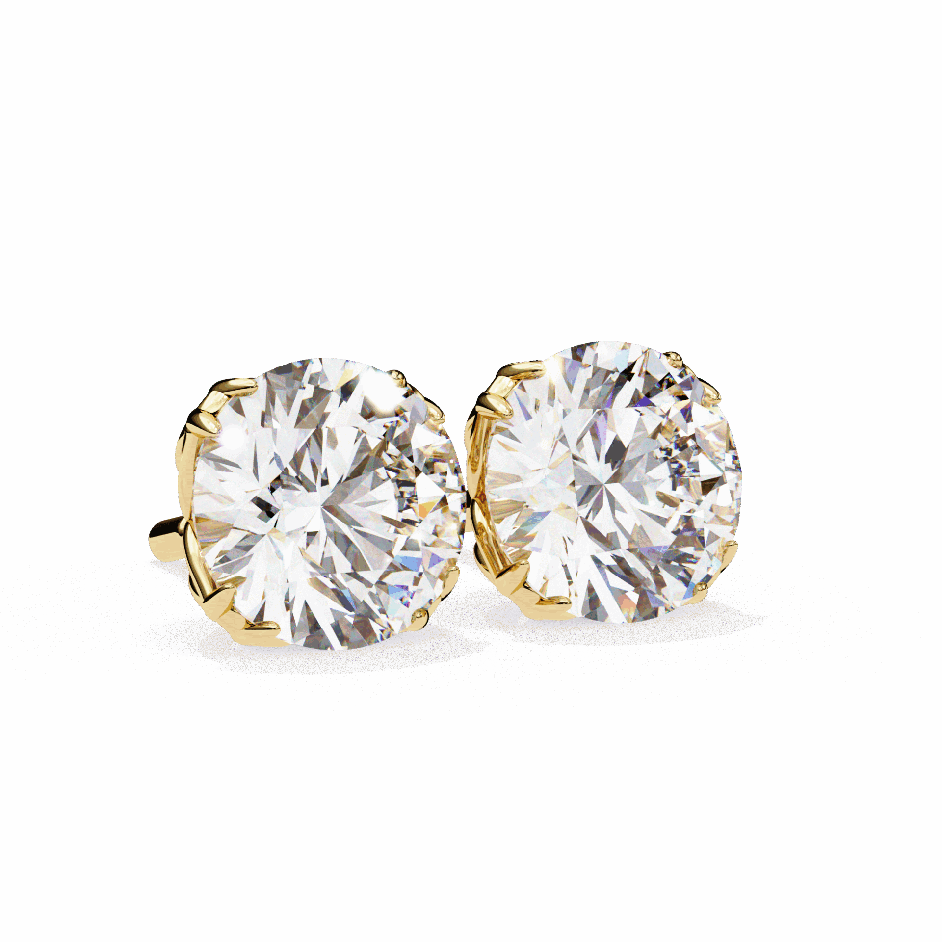 2.5 Carat Grace Round Solitaire Earrings in Moissanite | House of Estara